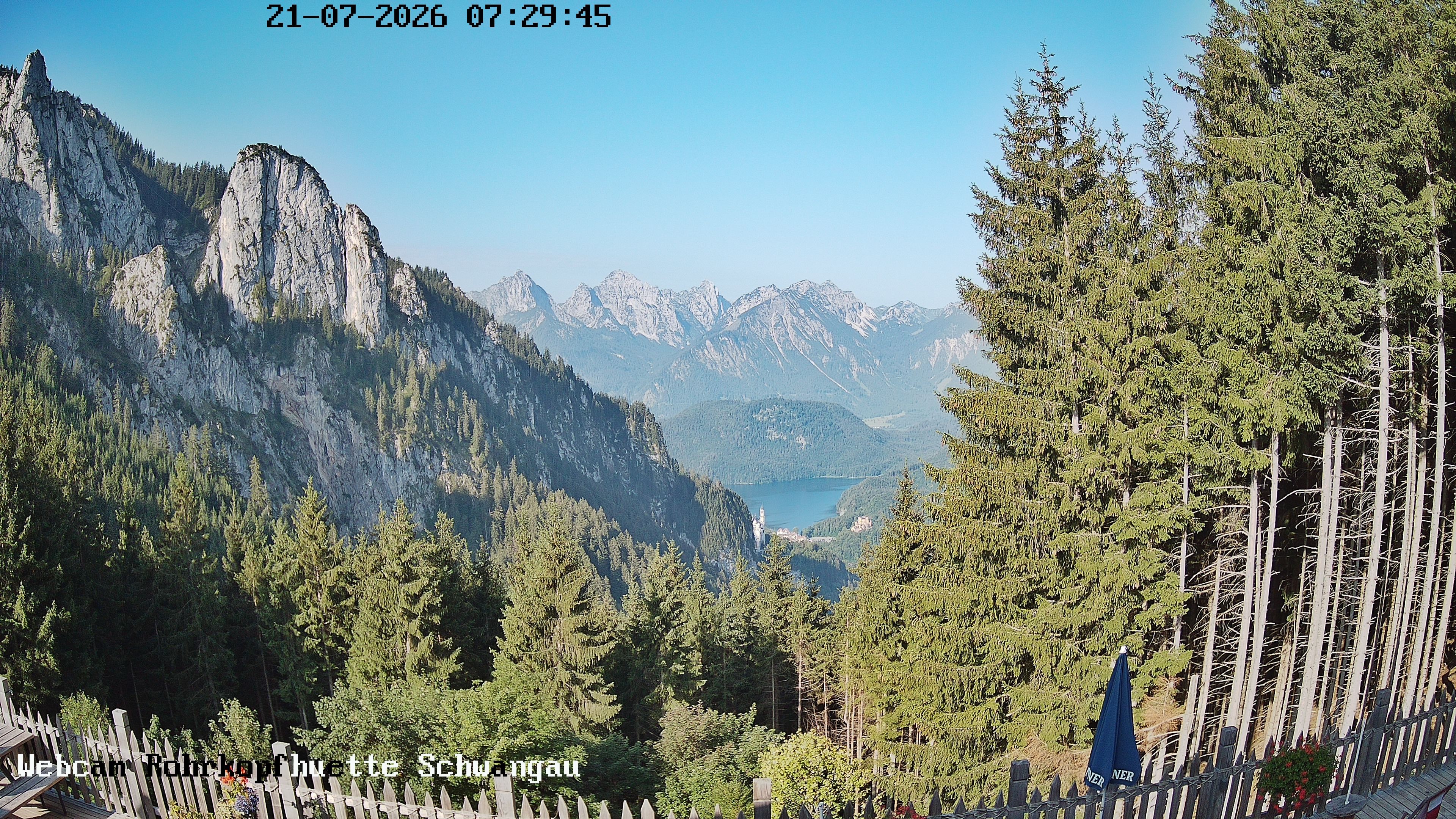 Archiv Foto Webcam Schwangau: Blick von der Rohrkopfhütte ins Tal