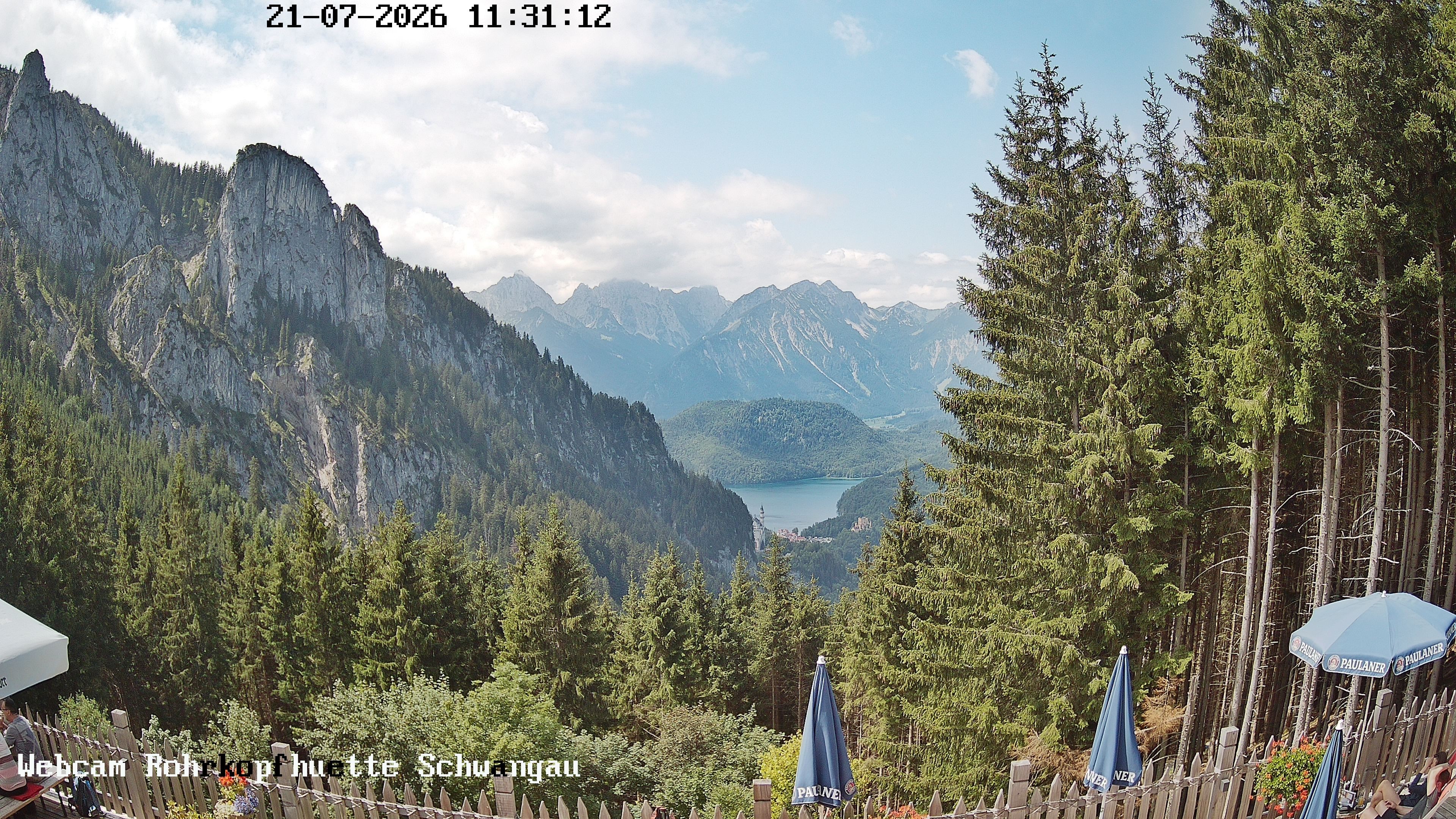 Archiv Foto Webcam Schwangau: Blick von der Rohrkopfhütte ins Tal