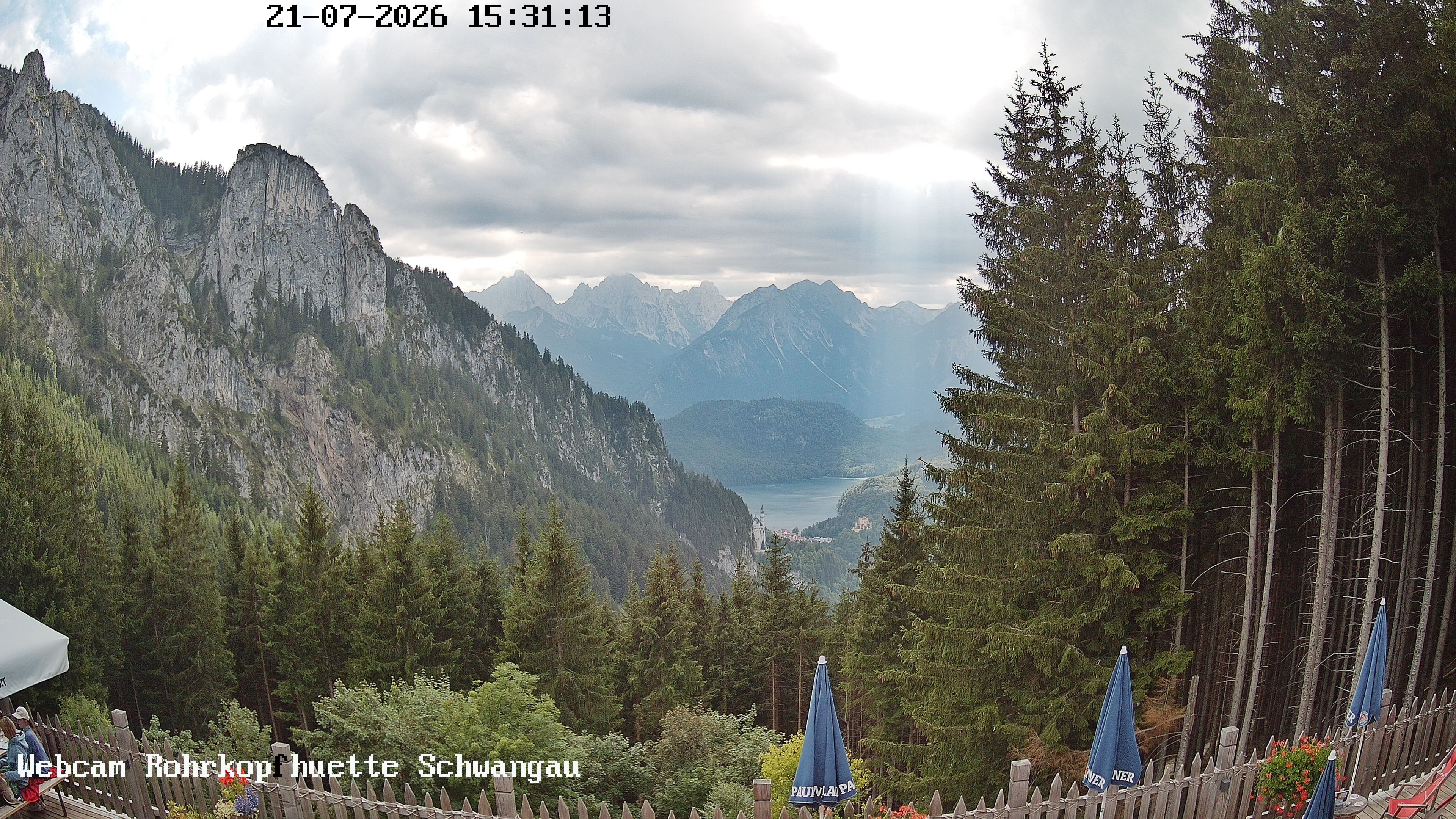 Archiv Foto Webcam Schwangau: Blick von der Rohrkopfhütte ins Tal
