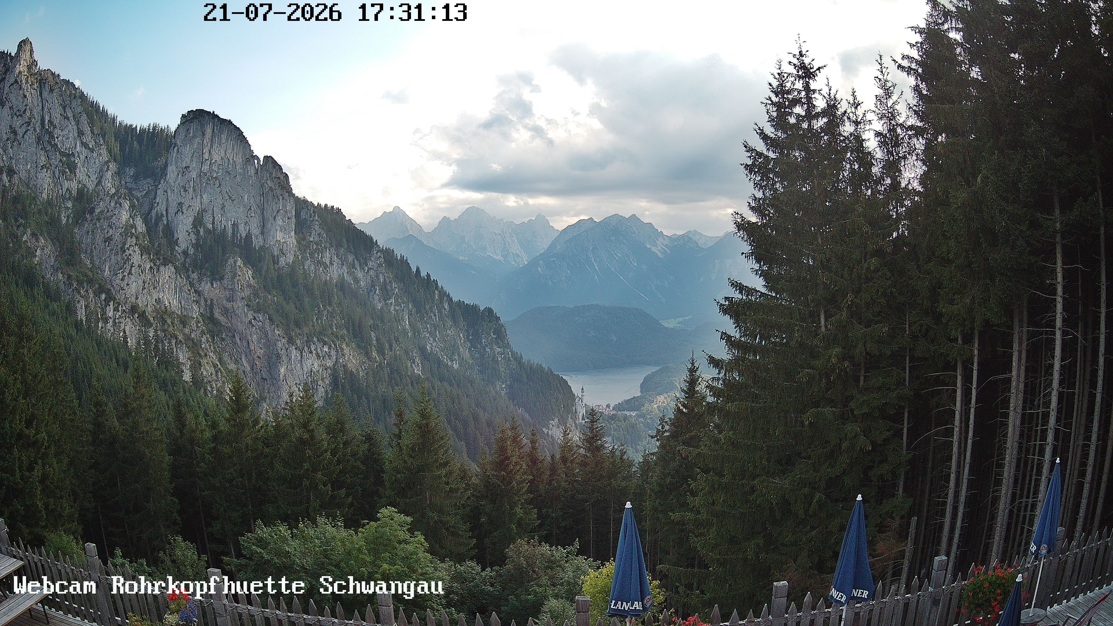 Archiv Foto Webcam Schwangau: Blick von der Rohrkopfhütte ins Tal