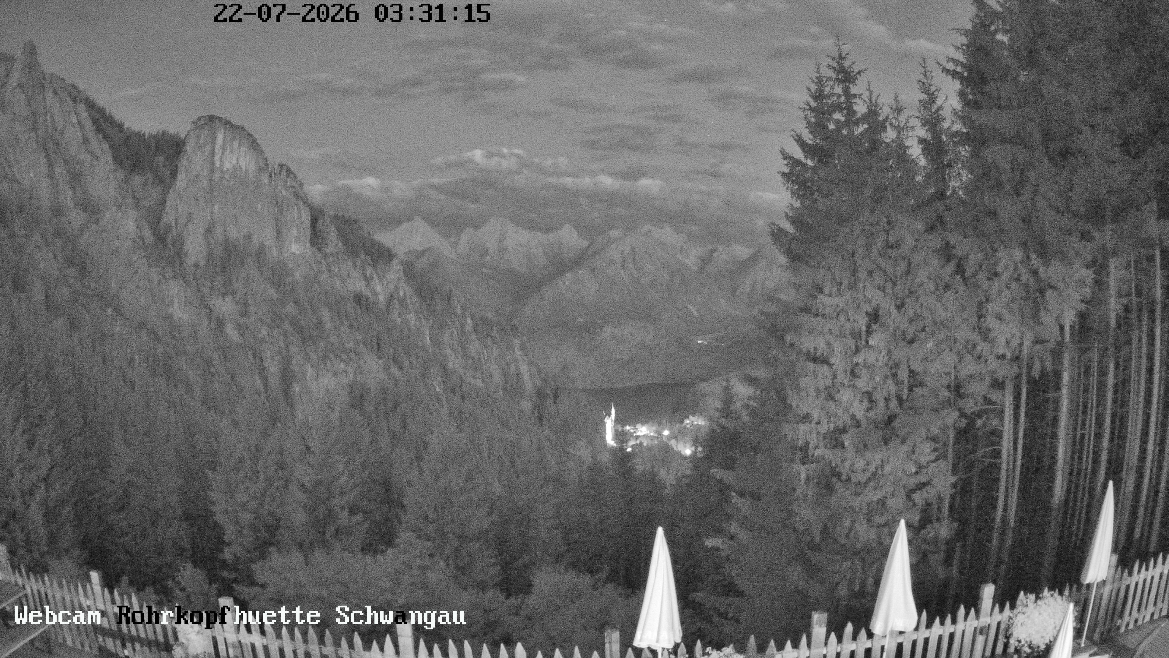 Archiv Foto Webcam Schwangau: Blick von der Rohrkopfhütte ins Tal