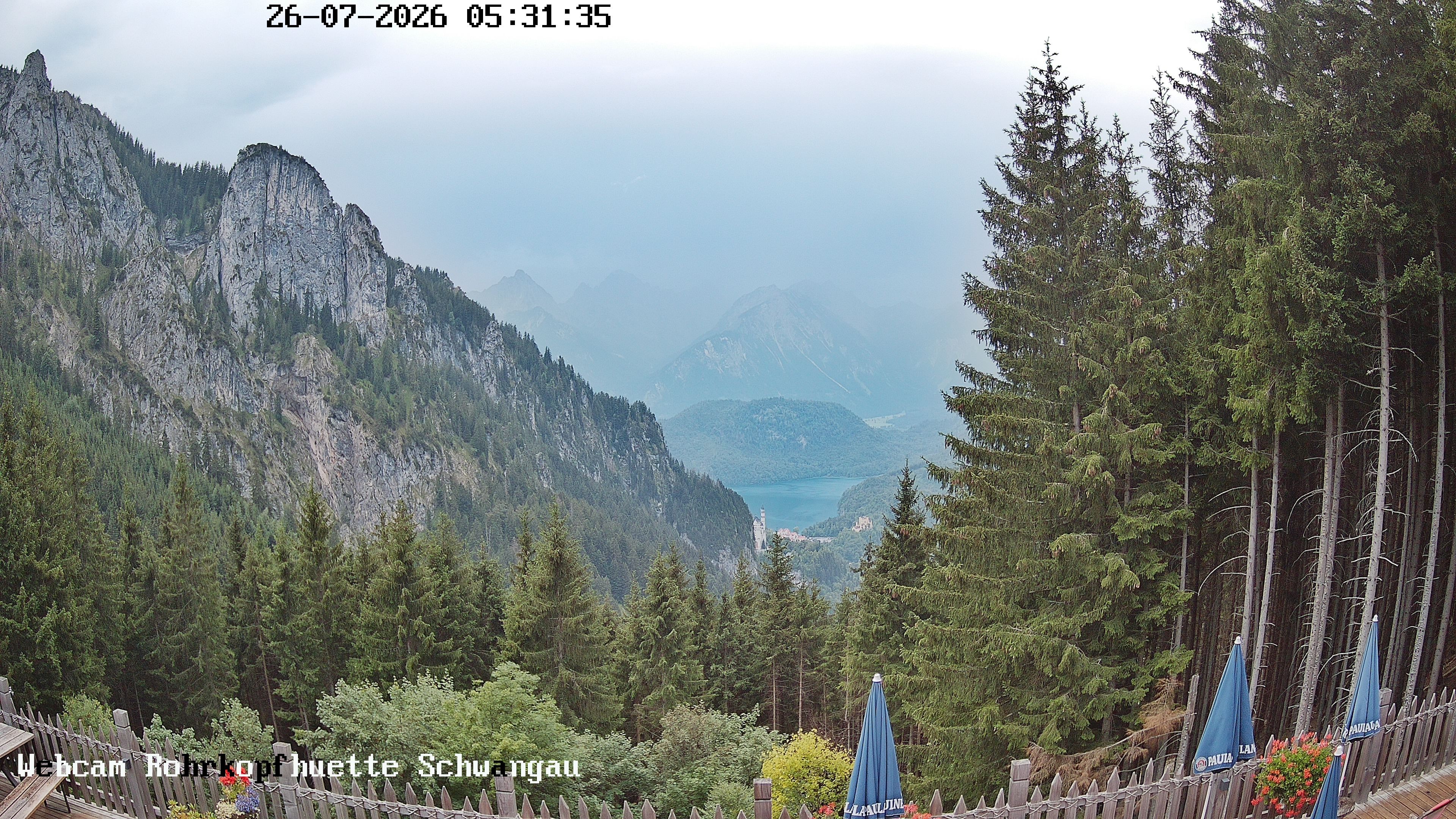 Archiv Foto Webcam Schwangau: Blick von der Rohrkopfhütte ins Tal