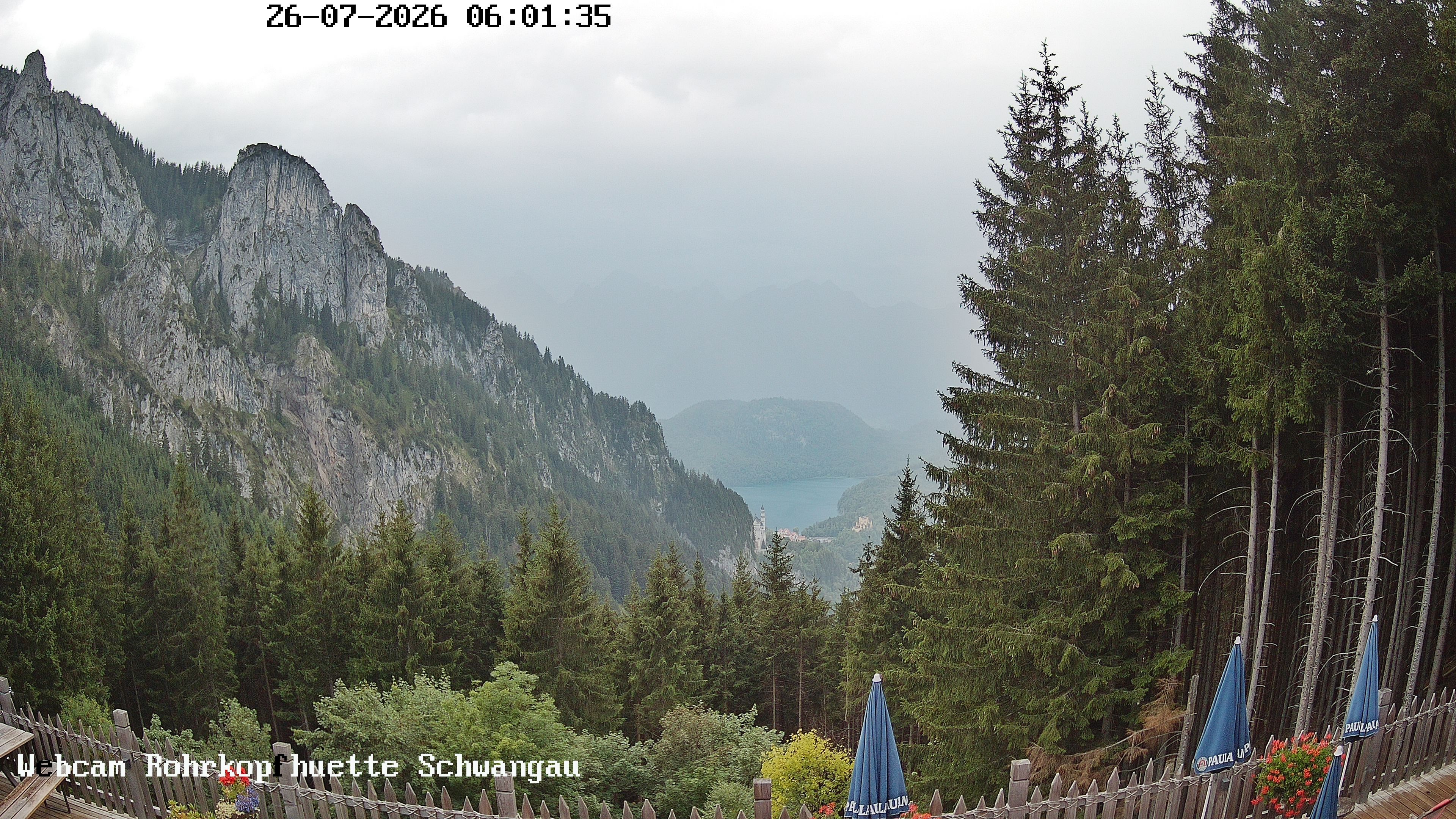 Archiv Foto Webcam Schwangau: Blick von der Rohrkopfhütte ins Tal