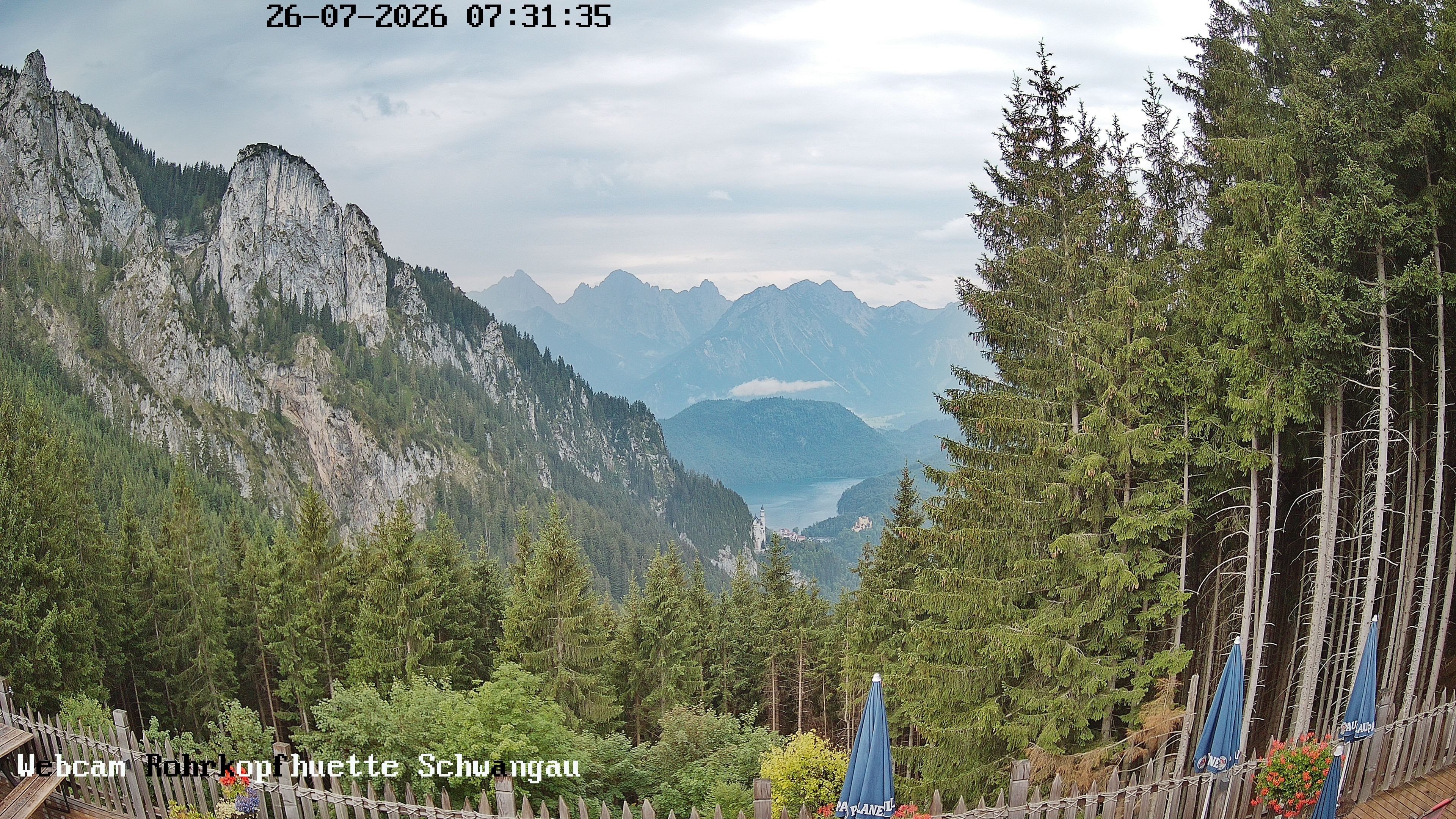 Archiv Foto Webcam Schwangau: Blick von der Rohrkopfhütte ins Tal