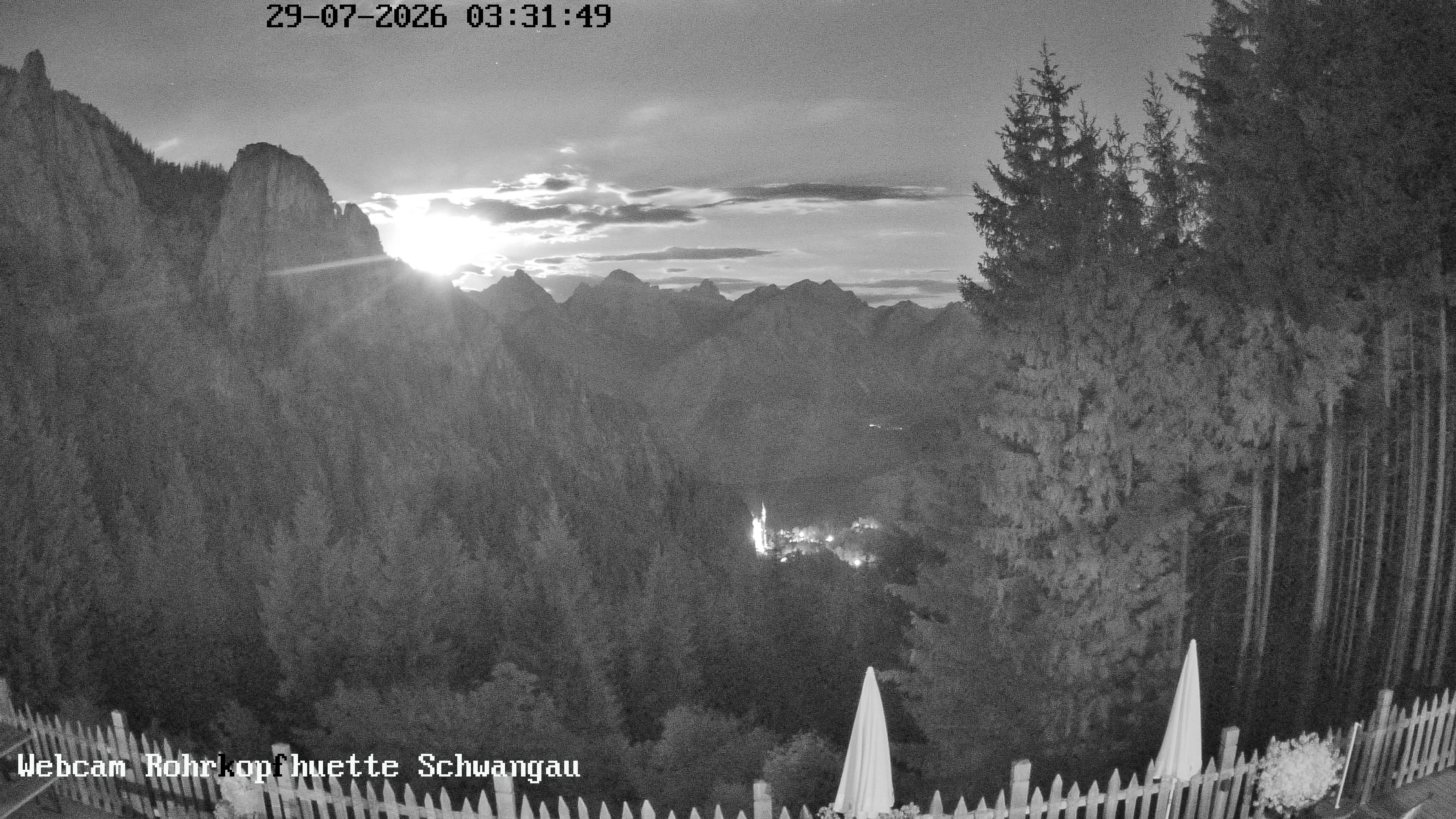 Archiv Foto Webcam Schwangau: Blick von der Rohrkopfhütte ins Tal