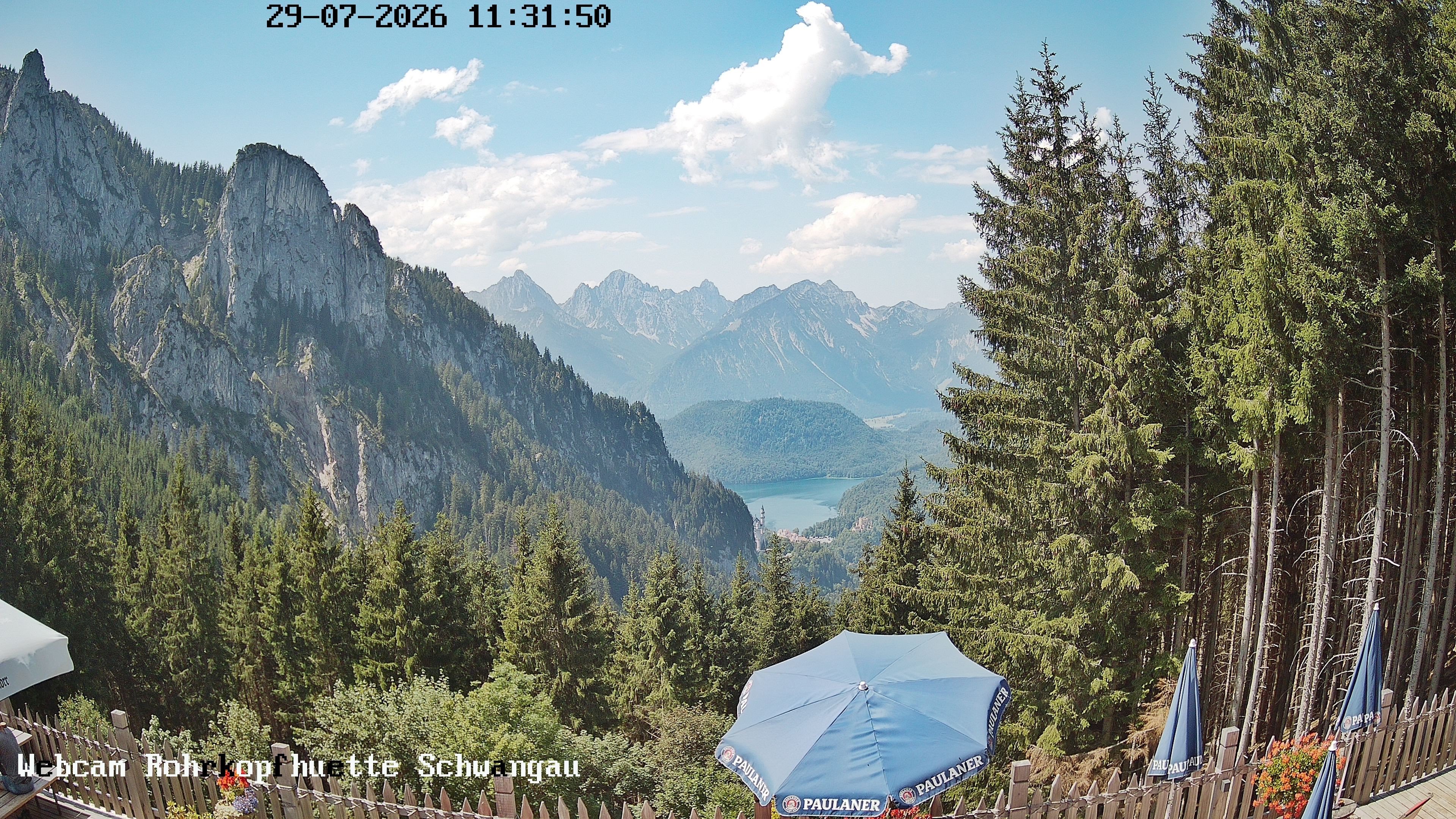 Archiv Foto Webcam Schwangau: Blick von der Rohrkopfhütte ins Tal