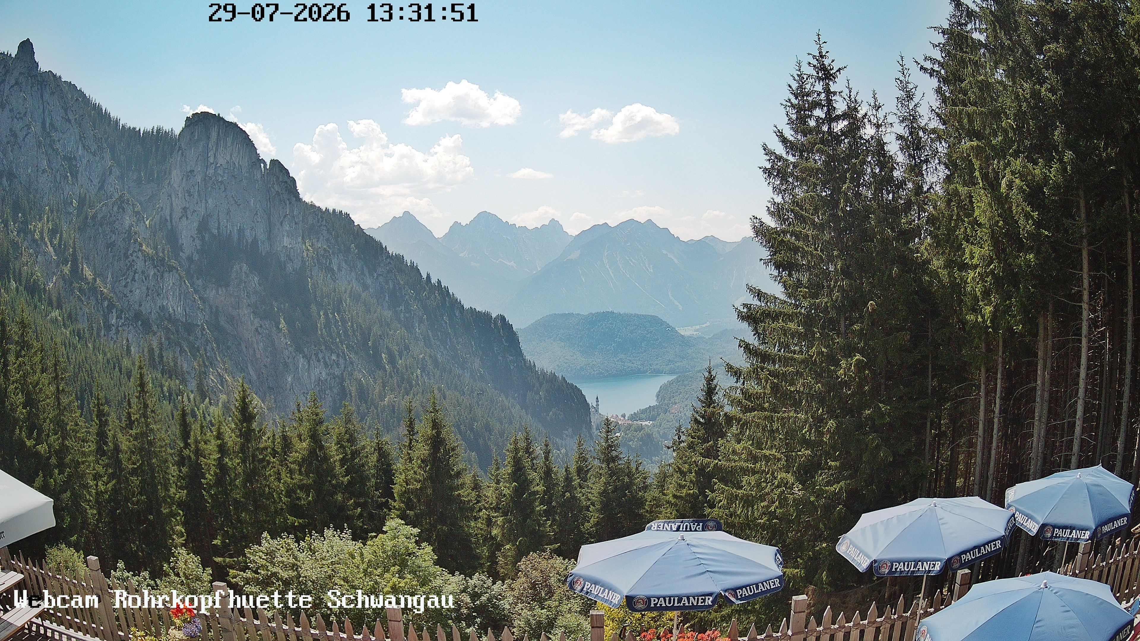 Archiv Foto Webcam Schwangau: Blick von der Rohrkopfhütte ins Tal