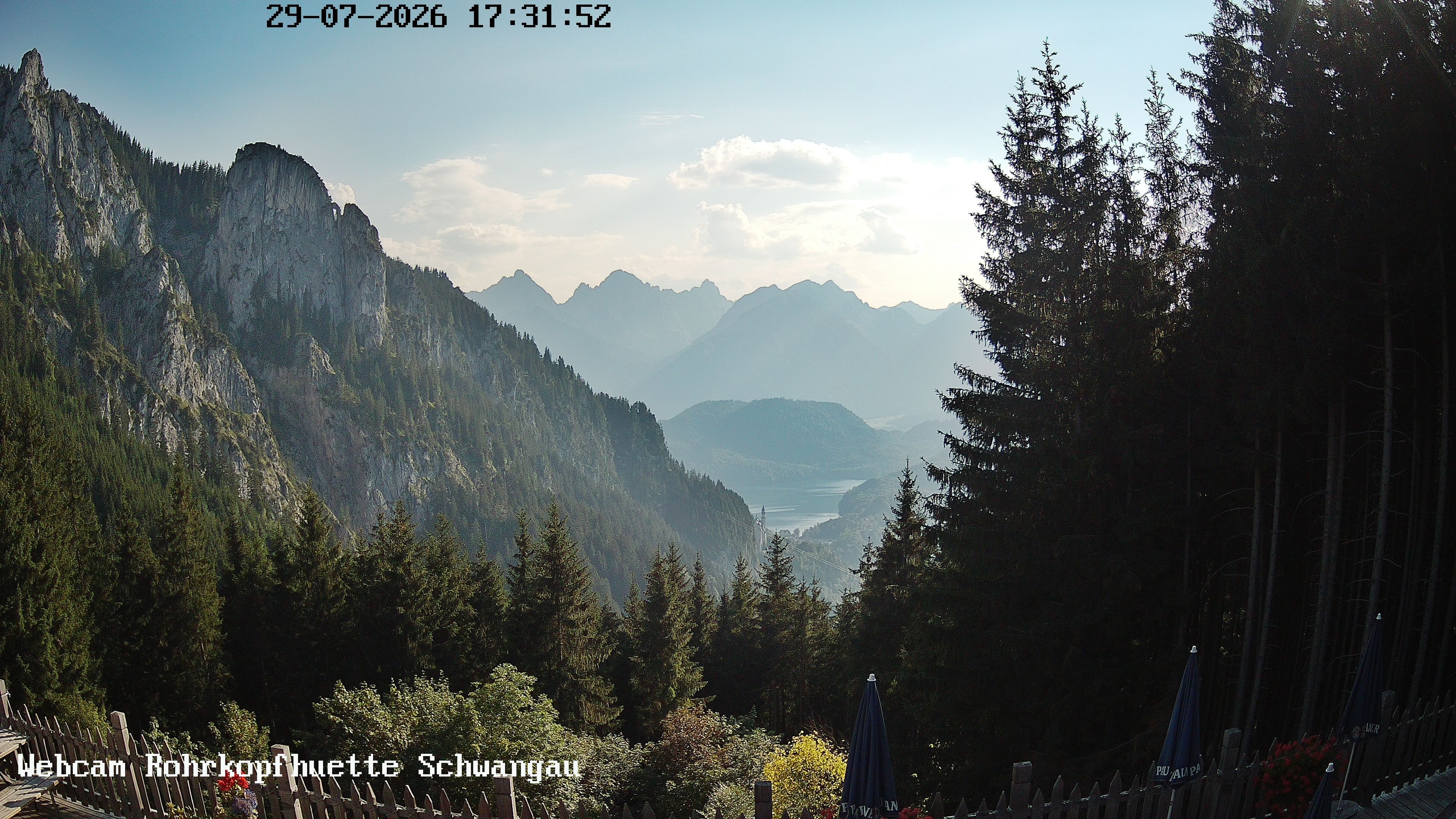 Archiv Foto Webcam Schwangau: Blick von der Rohrkopfhütte ins Tal