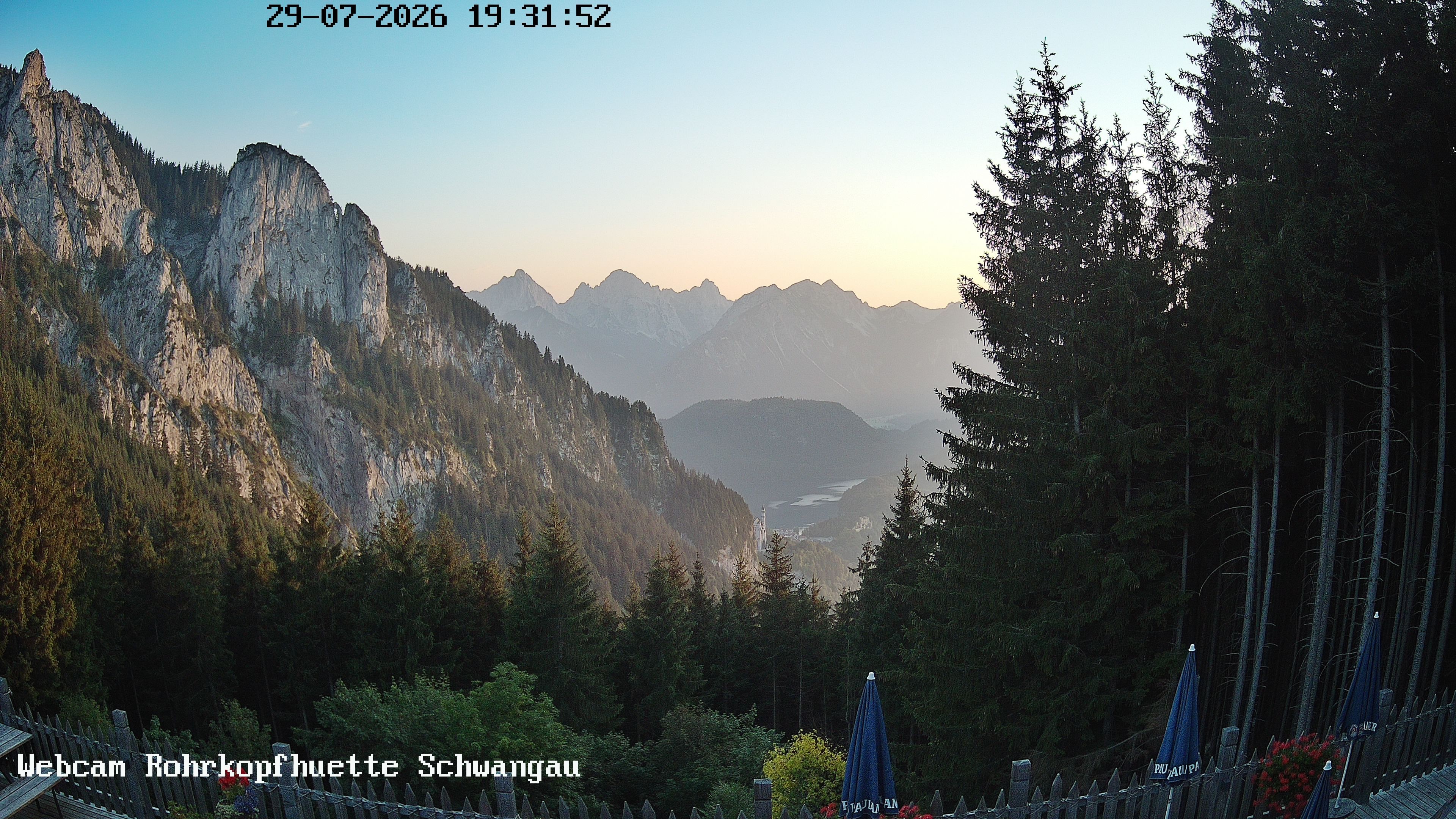 Archiv Foto Webcam Schwangau: Blick von der Rohrkopfhütte ins Tal