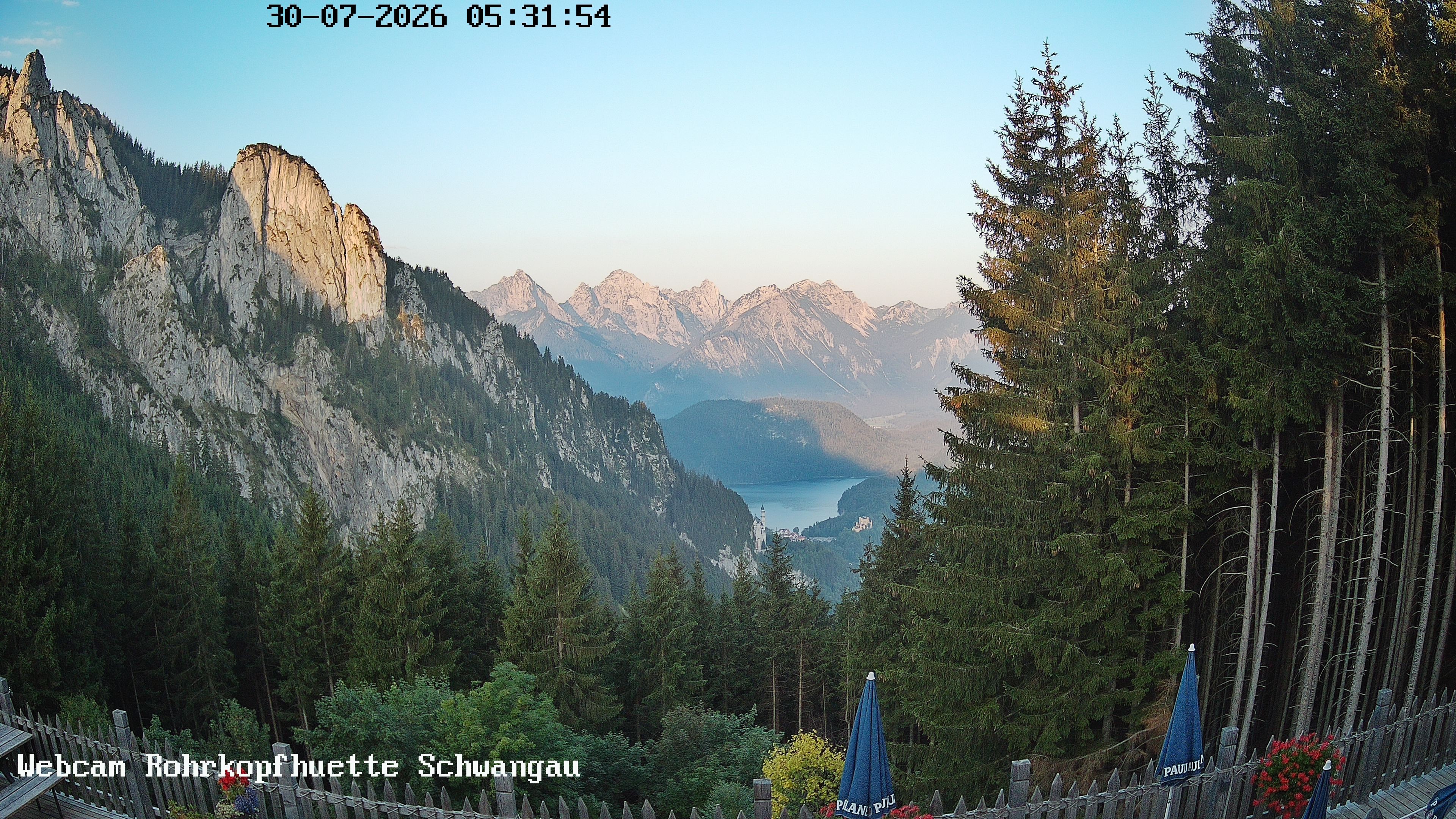 Archiv Foto Webcam Schwangau: Blick von der Rohrkopfhütte ins Tal