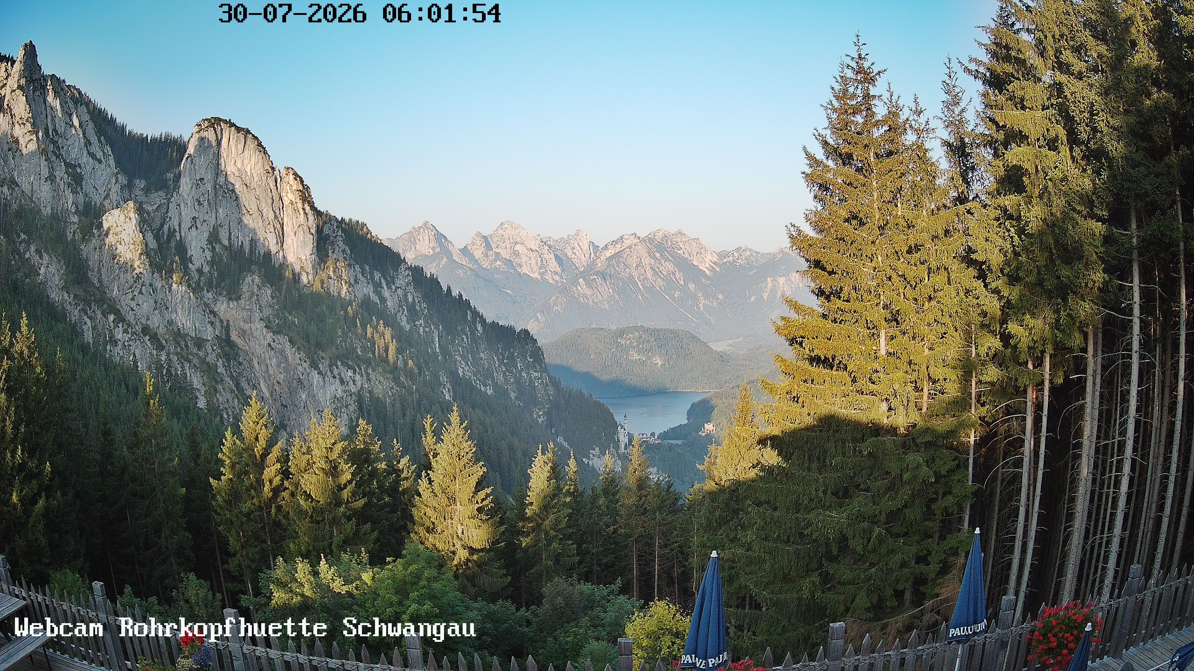 Archiv Foto Webcam Schwangau: Blick von der Rohrkopfhütte ins Tal