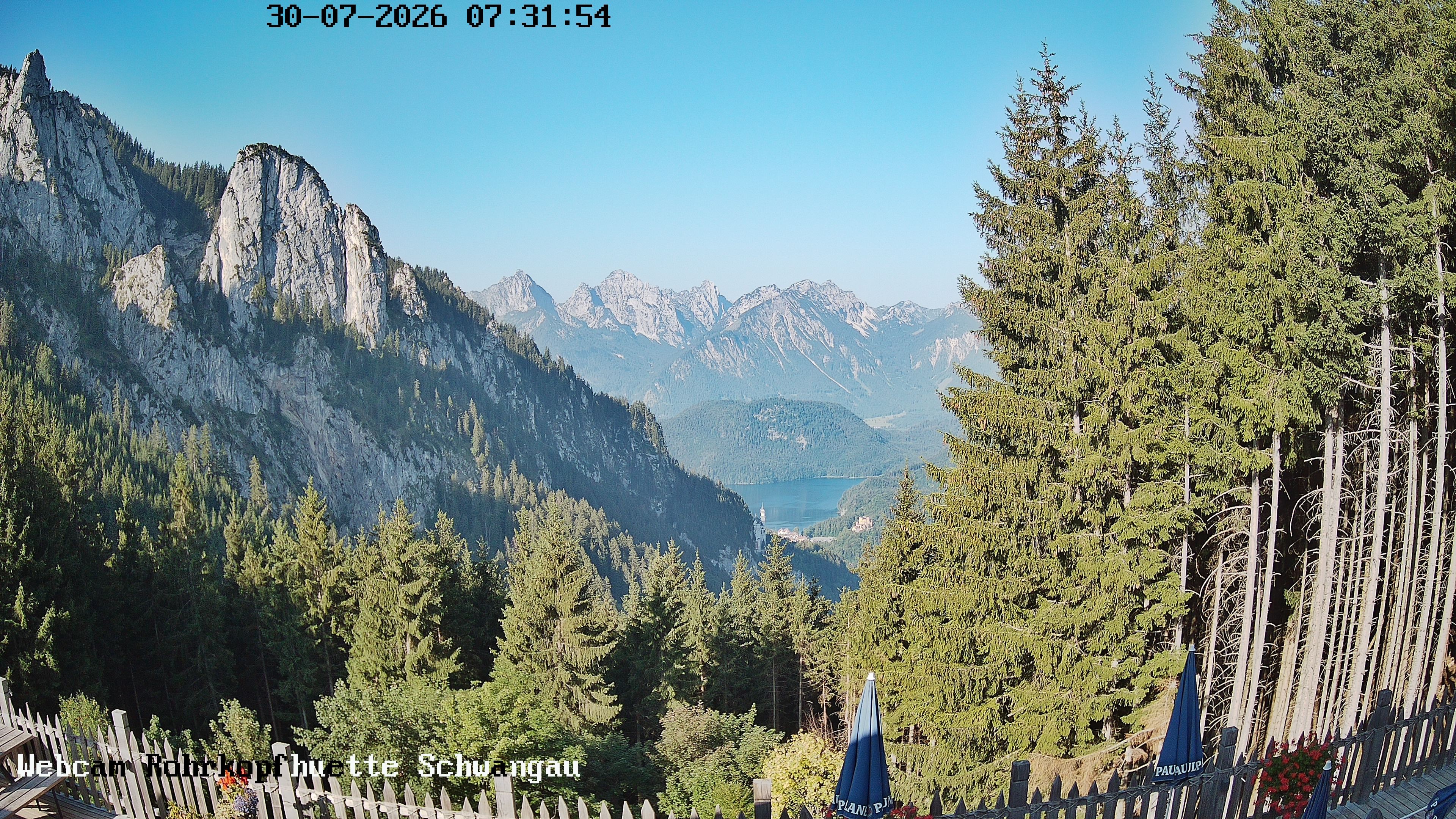 Archiv Foto Webcam Schwangau: Blick von der Rohrkopfhütte ins Tal