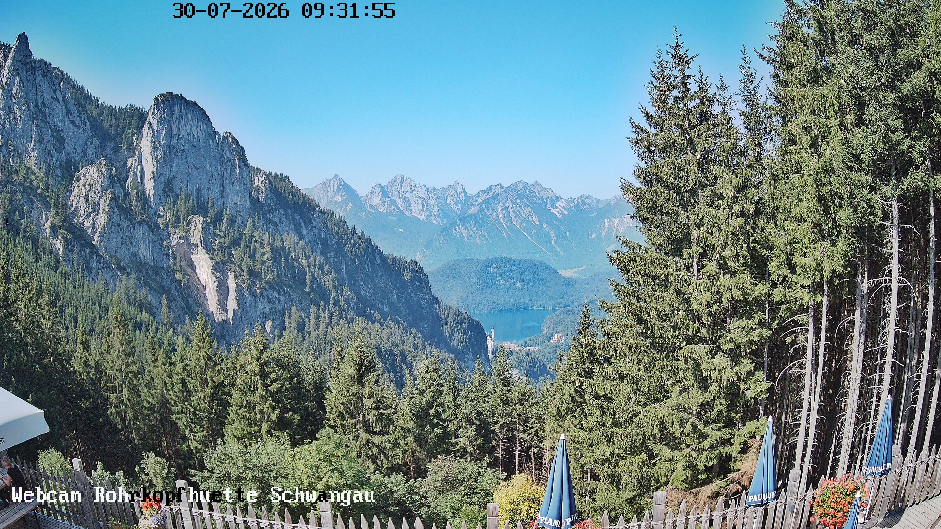 Archiv Foto Webcam Schwangau: Blick von der Rohrkopfhütte ins Tal