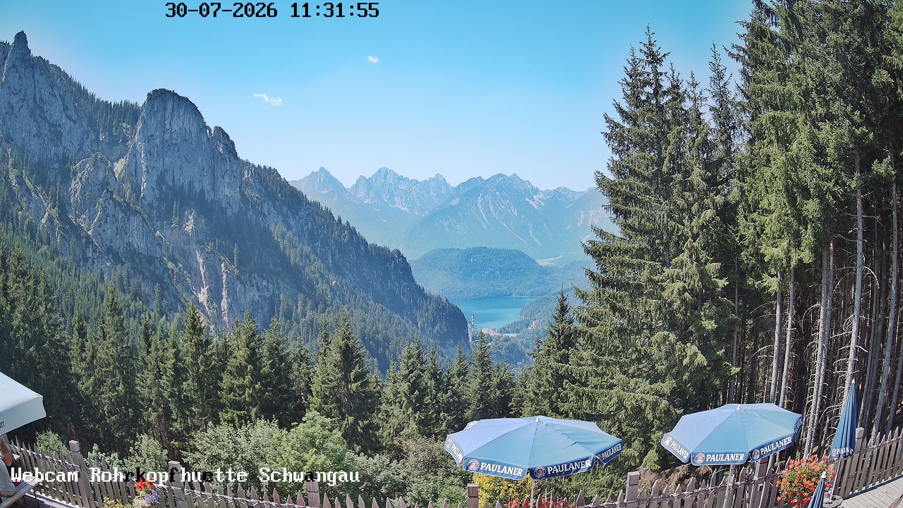 Archiv Foto Webcam Schwangau: Blick von der Rohrkopfhütte ins Tal