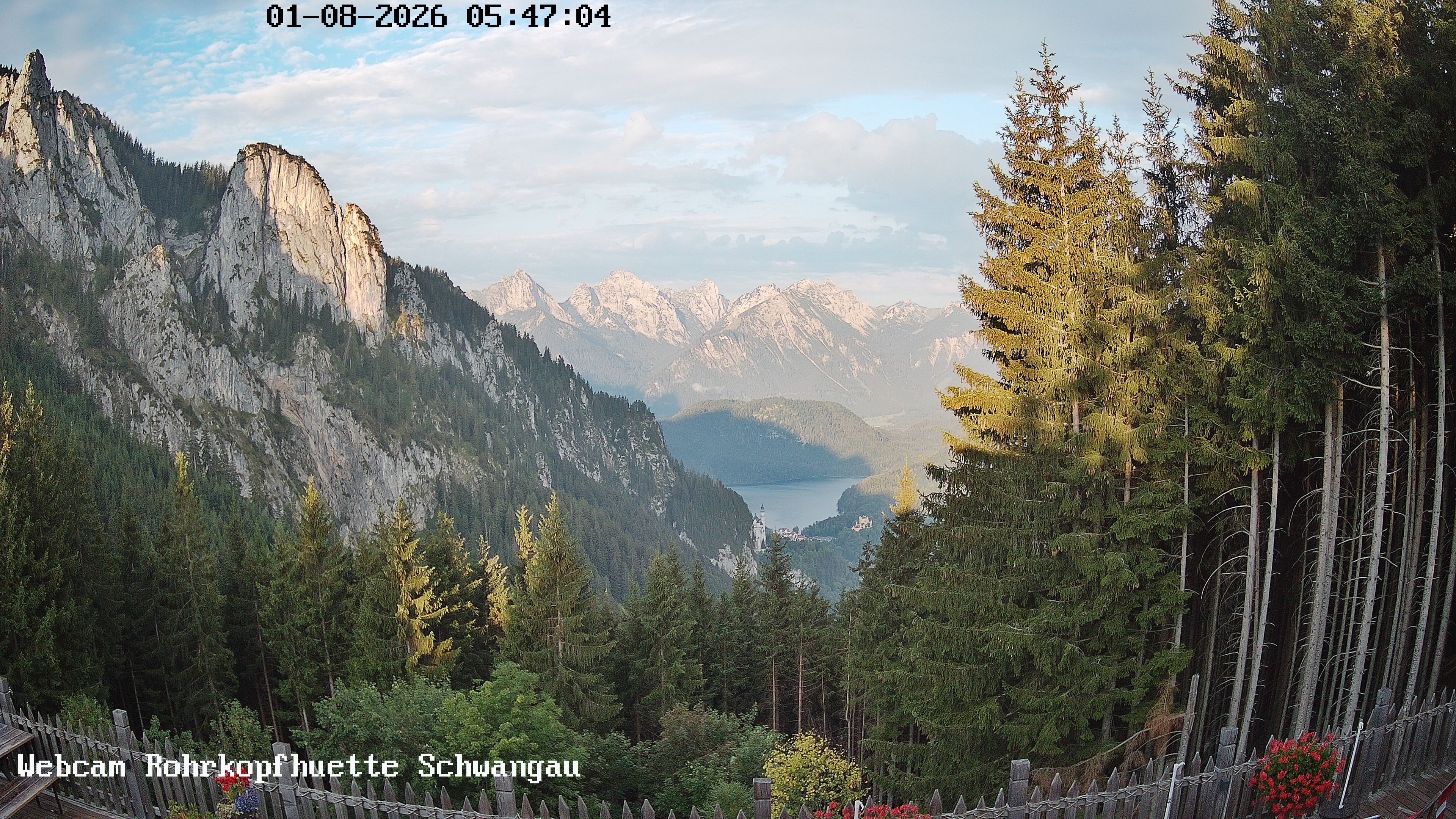Archiv Foto Webcam Schwangau: Blick von der Rohrkopfhütte ins Tal