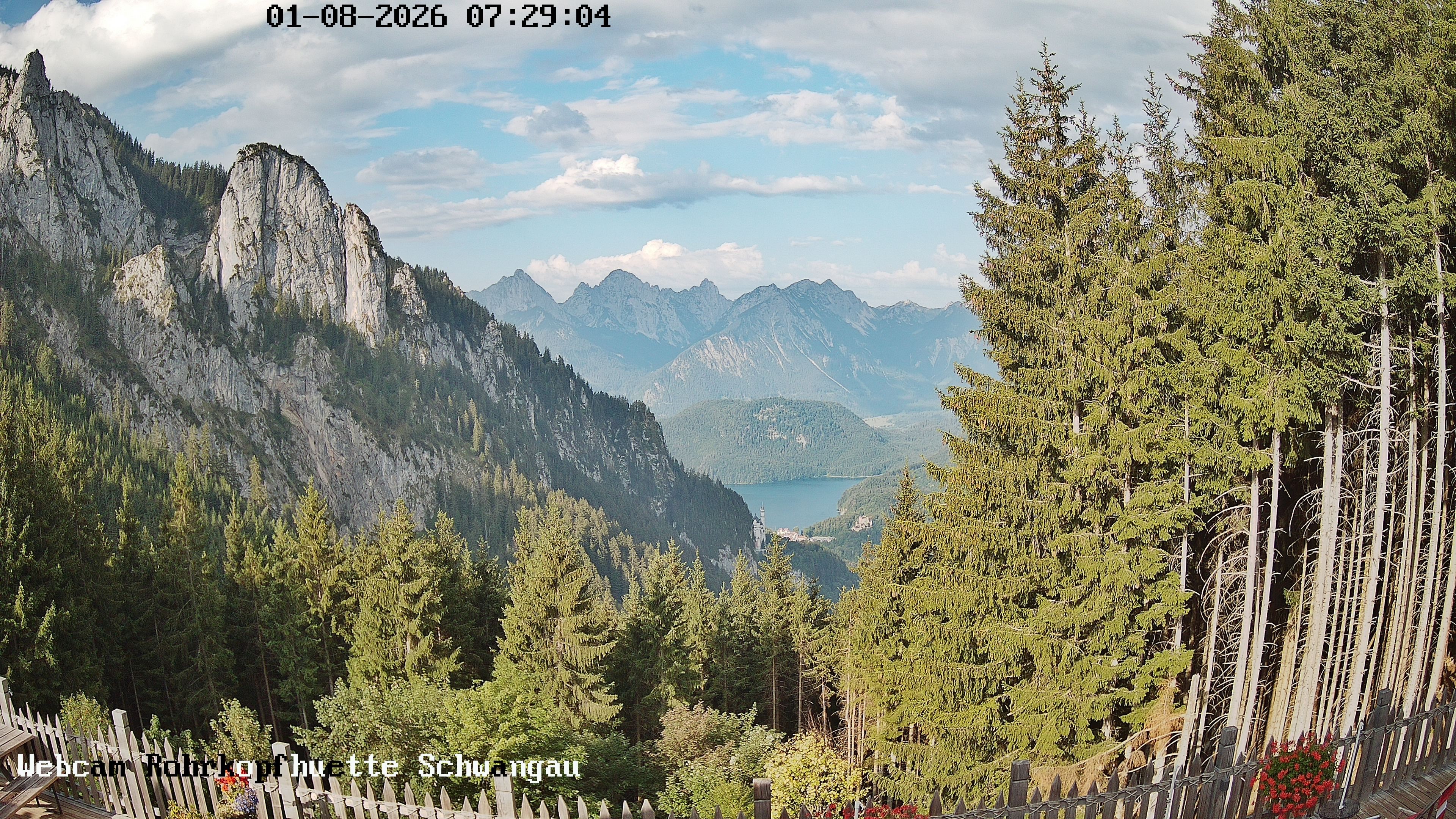 Archiv Foto Webcam Schwangau: Blick von der Rohrkopfhütte ins Tal