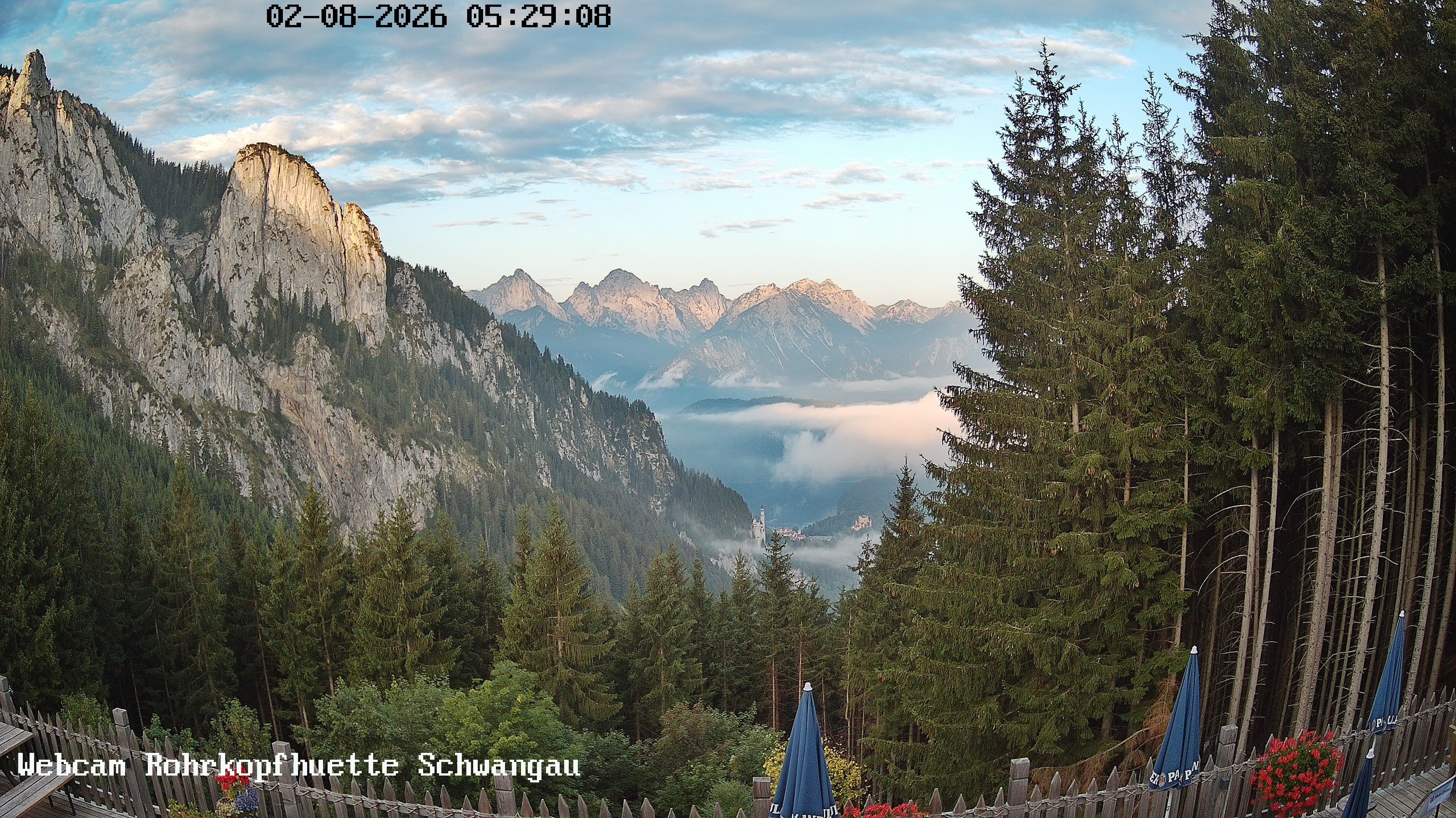 Archiv Foto Webcam Schwangau: Blick von der Rohrkopfhütte ins Tal