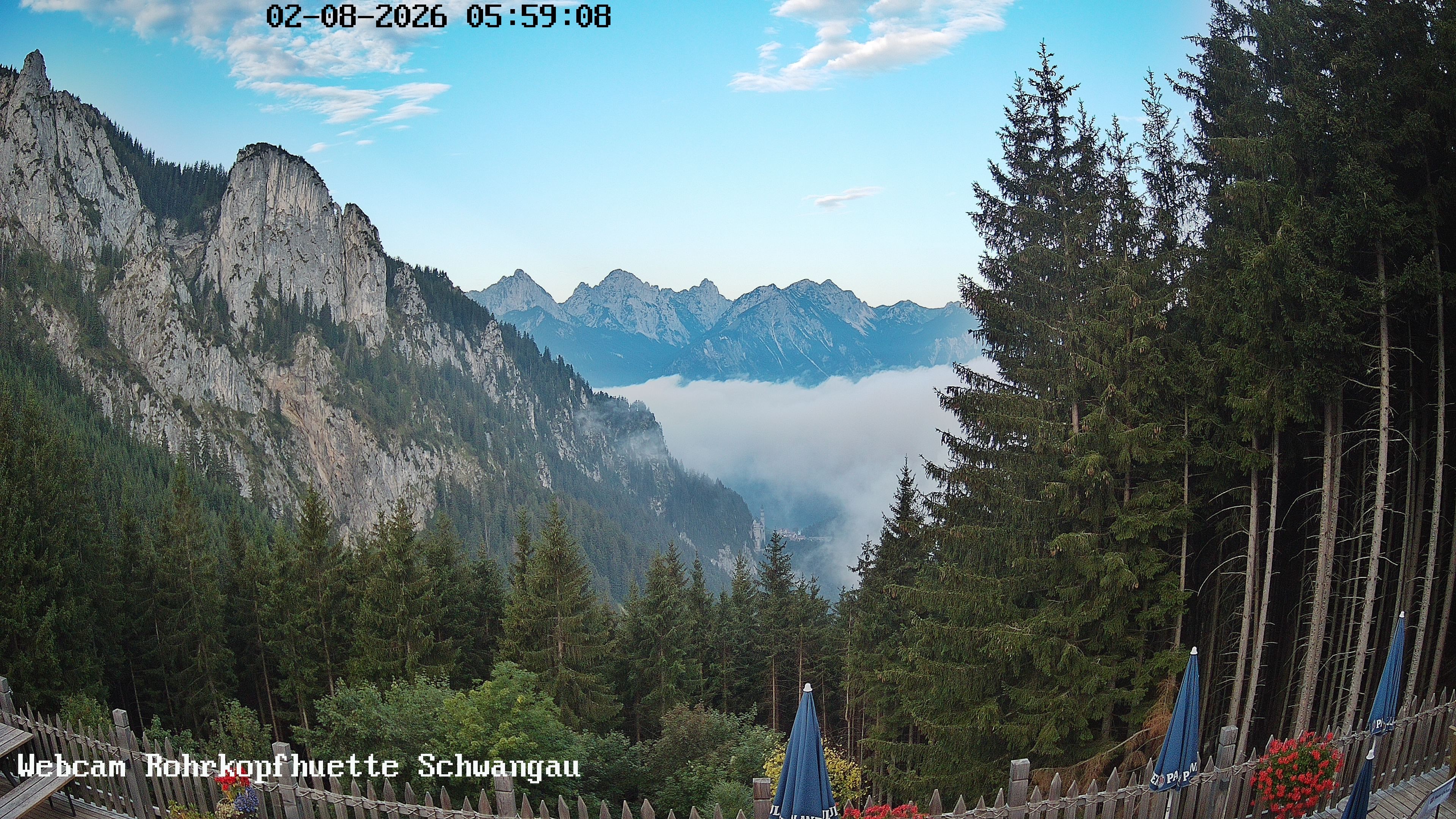 Archiv Foto Webcam Schwangau: Blick von der Rohrkopfhütte ins Tal