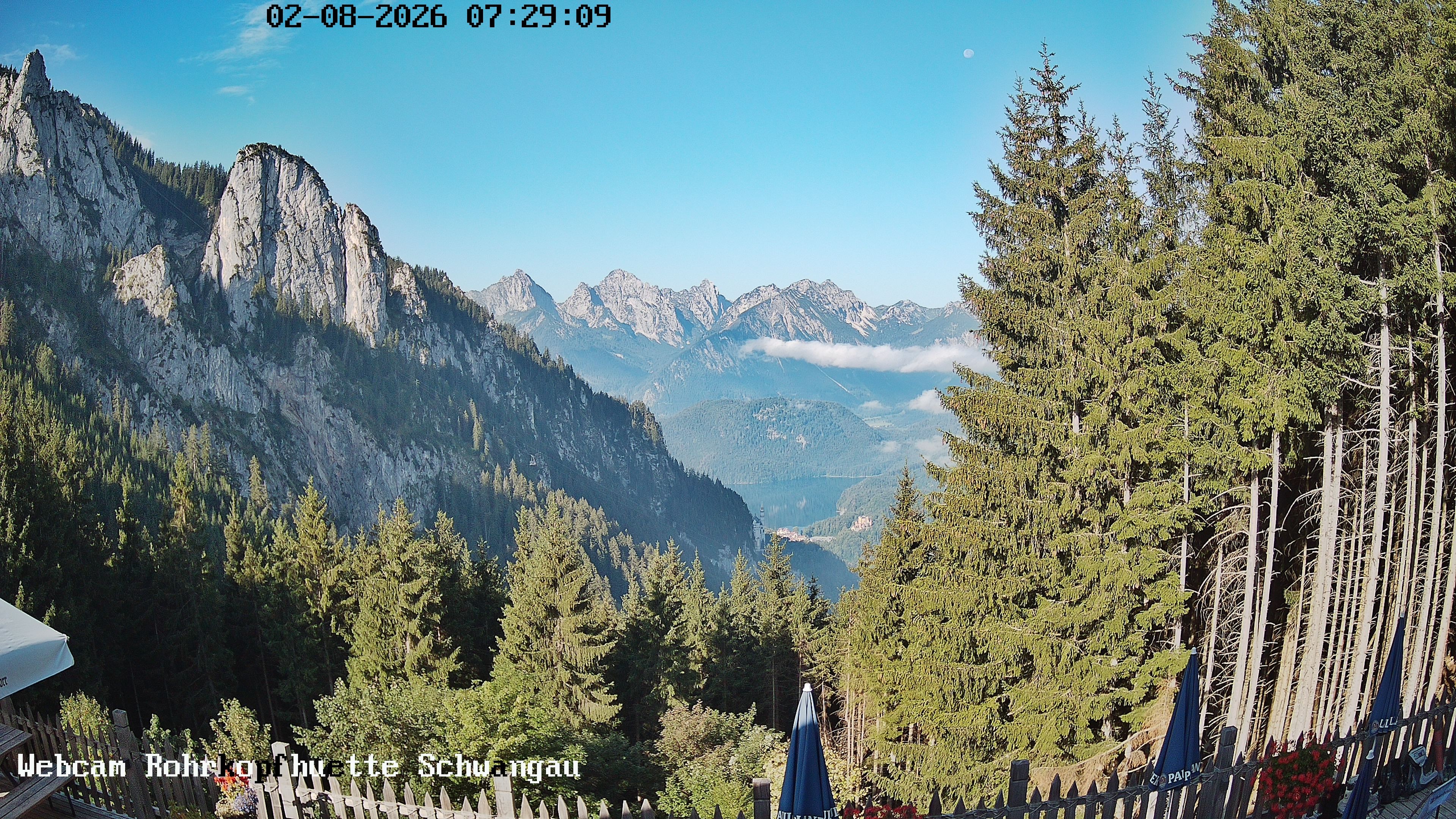 Archiv Foto Webcam Schwangau: Blick von der Rohrkopfhütte ins Tal