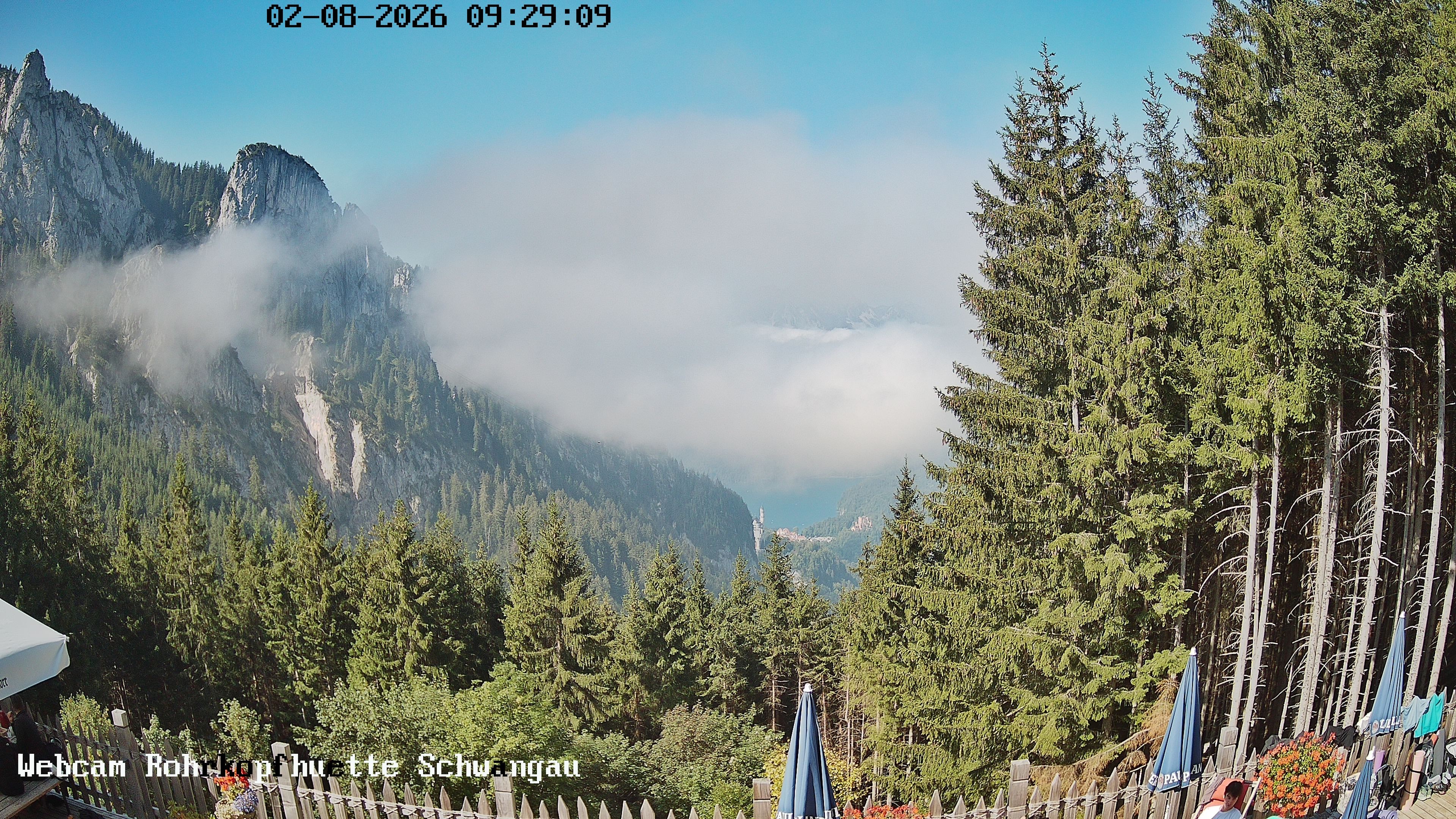 Archiv Foto Webcam Schwangau: Blick von der Rohrkopfhütte ins Tal