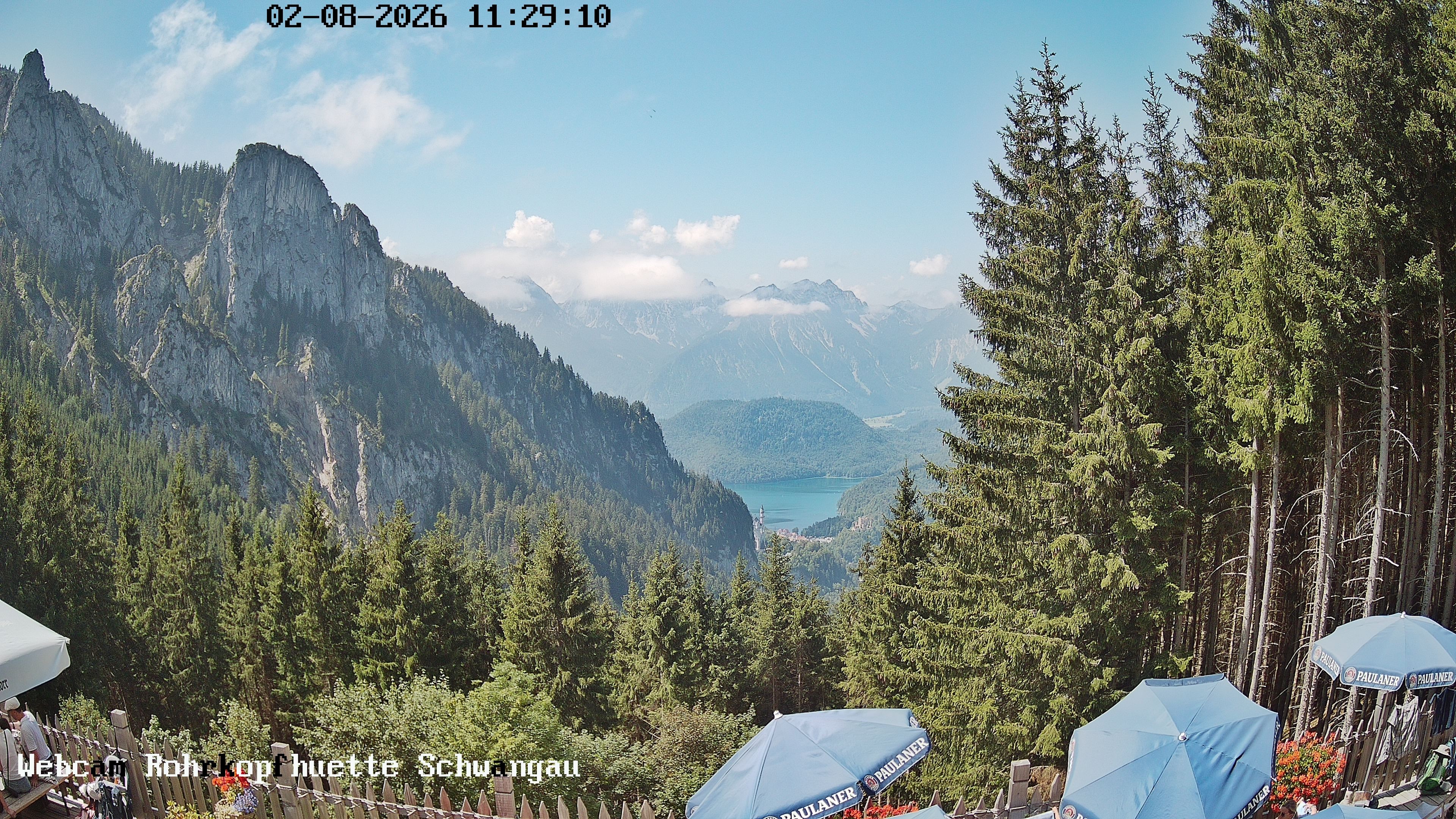 Archiv Foto Webcam Schwangau: Blick von der Rohrkopfhütte ins Tal