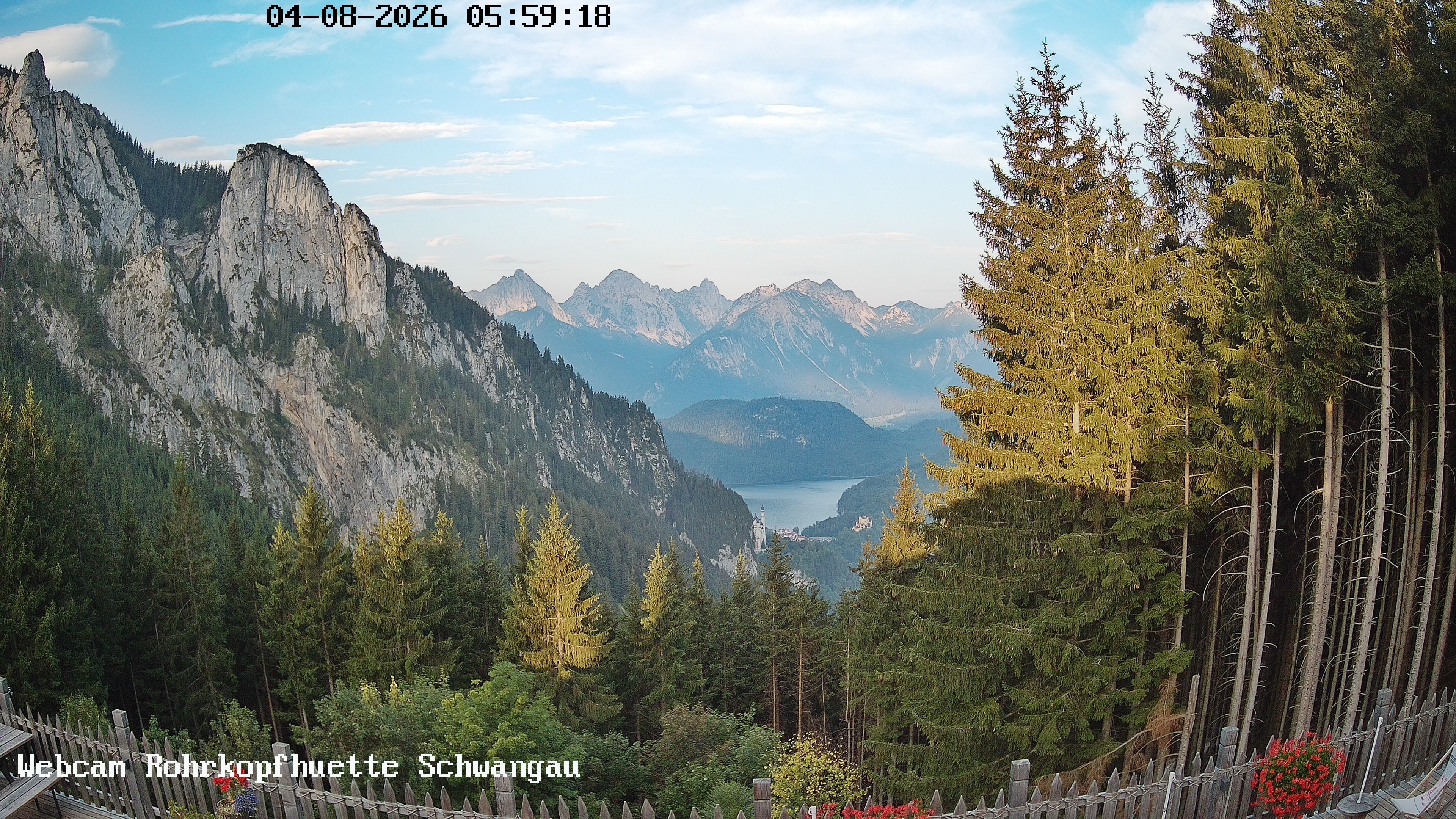 Archiv Foto Webcam Schwangau: Blick von der Rohrkopfhütte ins Tal