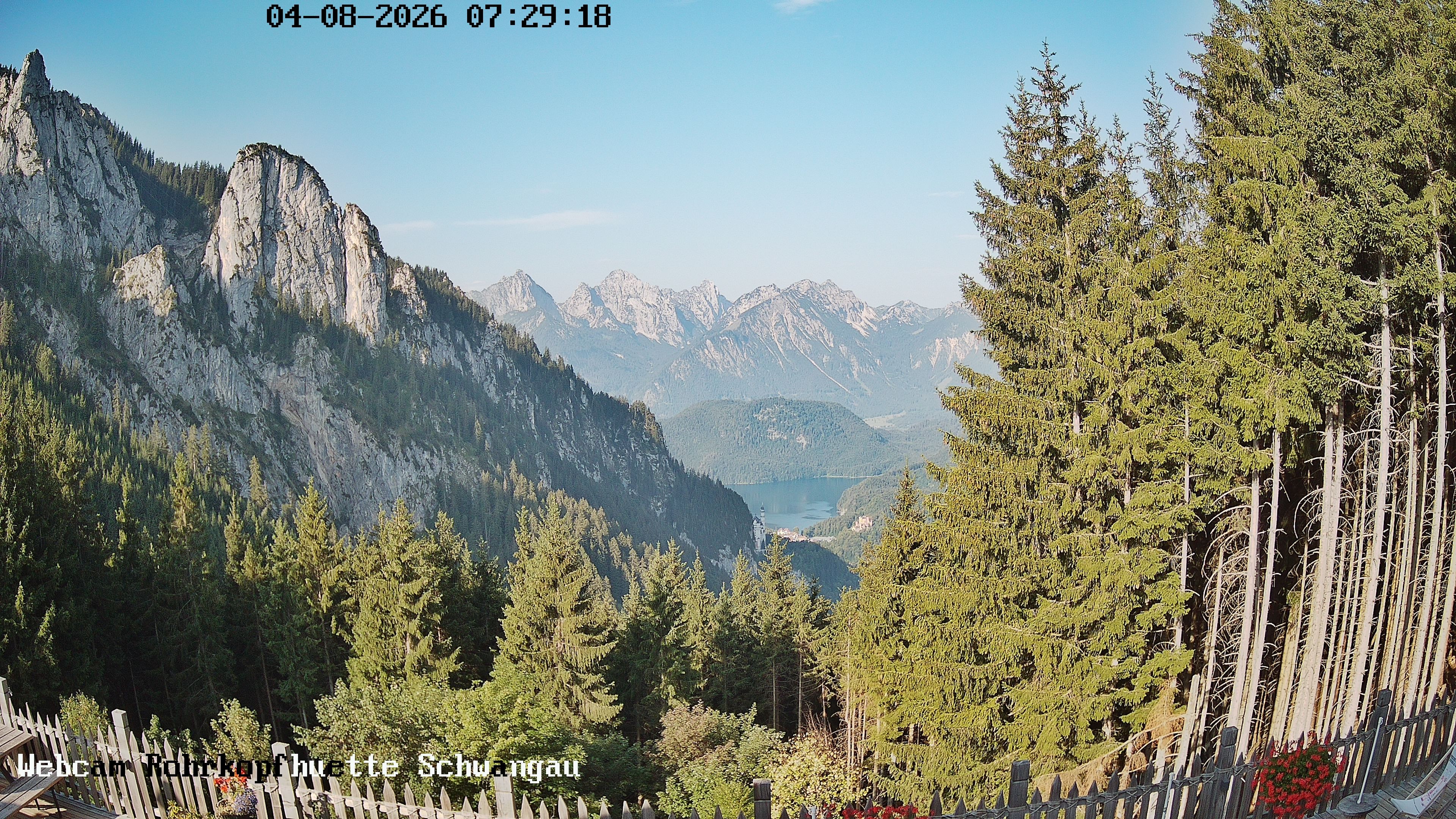 Archiv Foto Webcam Schwangau: Blick von der Rohrkopfhütte ins Tal