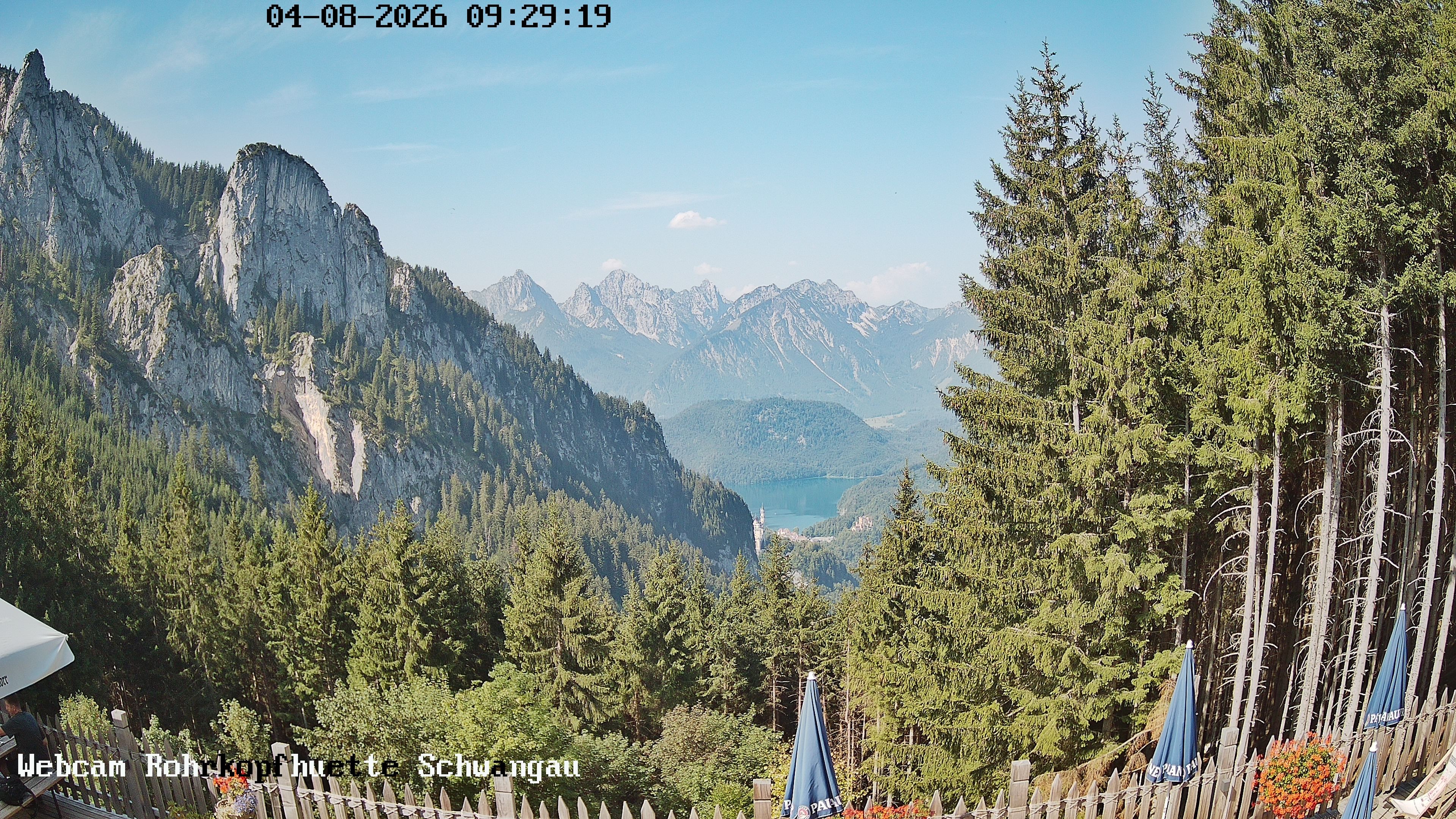 Archiv Foto Webcam Schwangau: Blick von der Rohrkopfhütte ins Tal