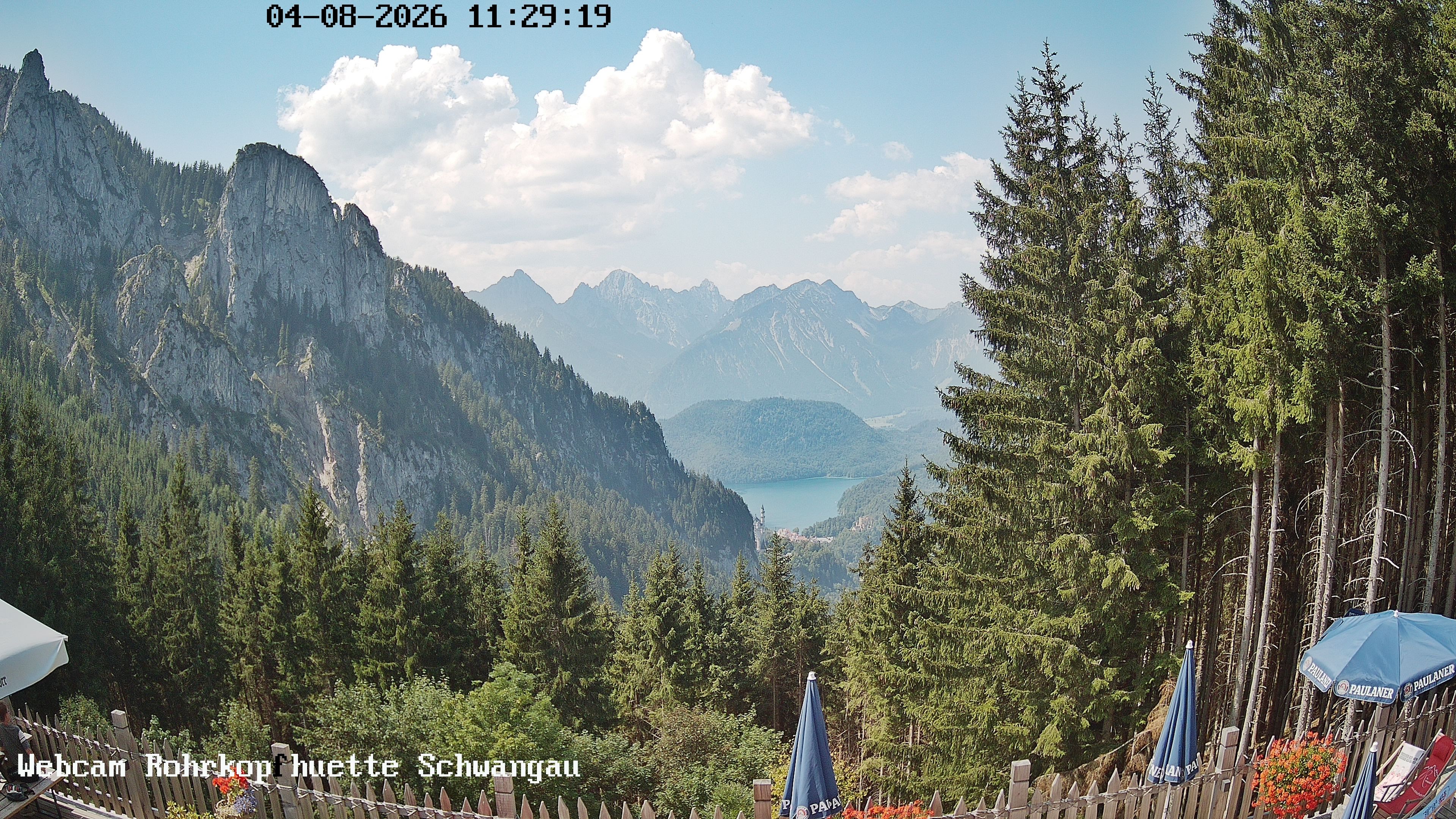 Archiv Foto Webcam Schwangau: Blick von der Rohrkopfhütte ins Tal