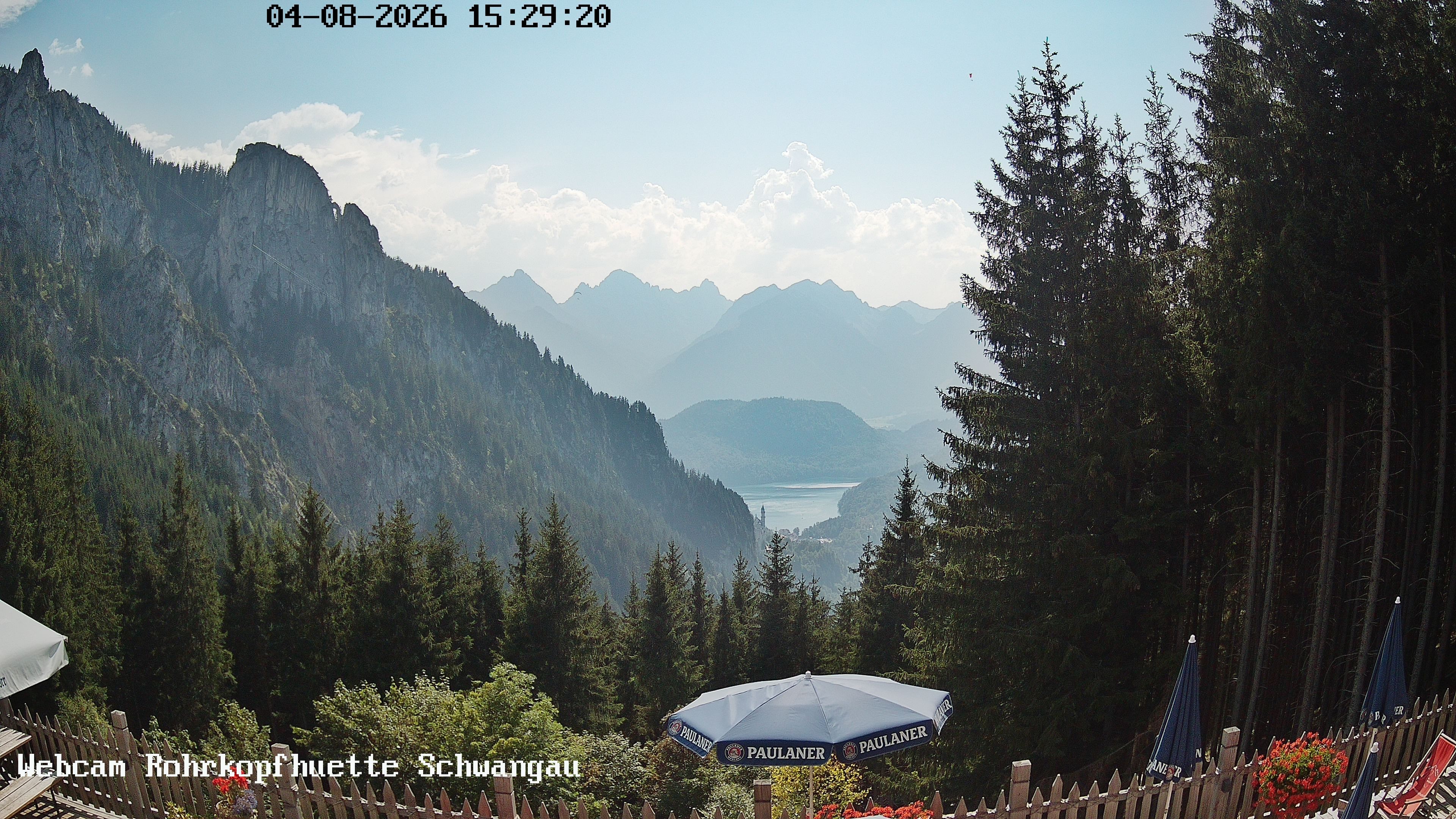 Archiv Foto Webcam Schwangau: Blick von der Rohrkopfhütte ins Tal
