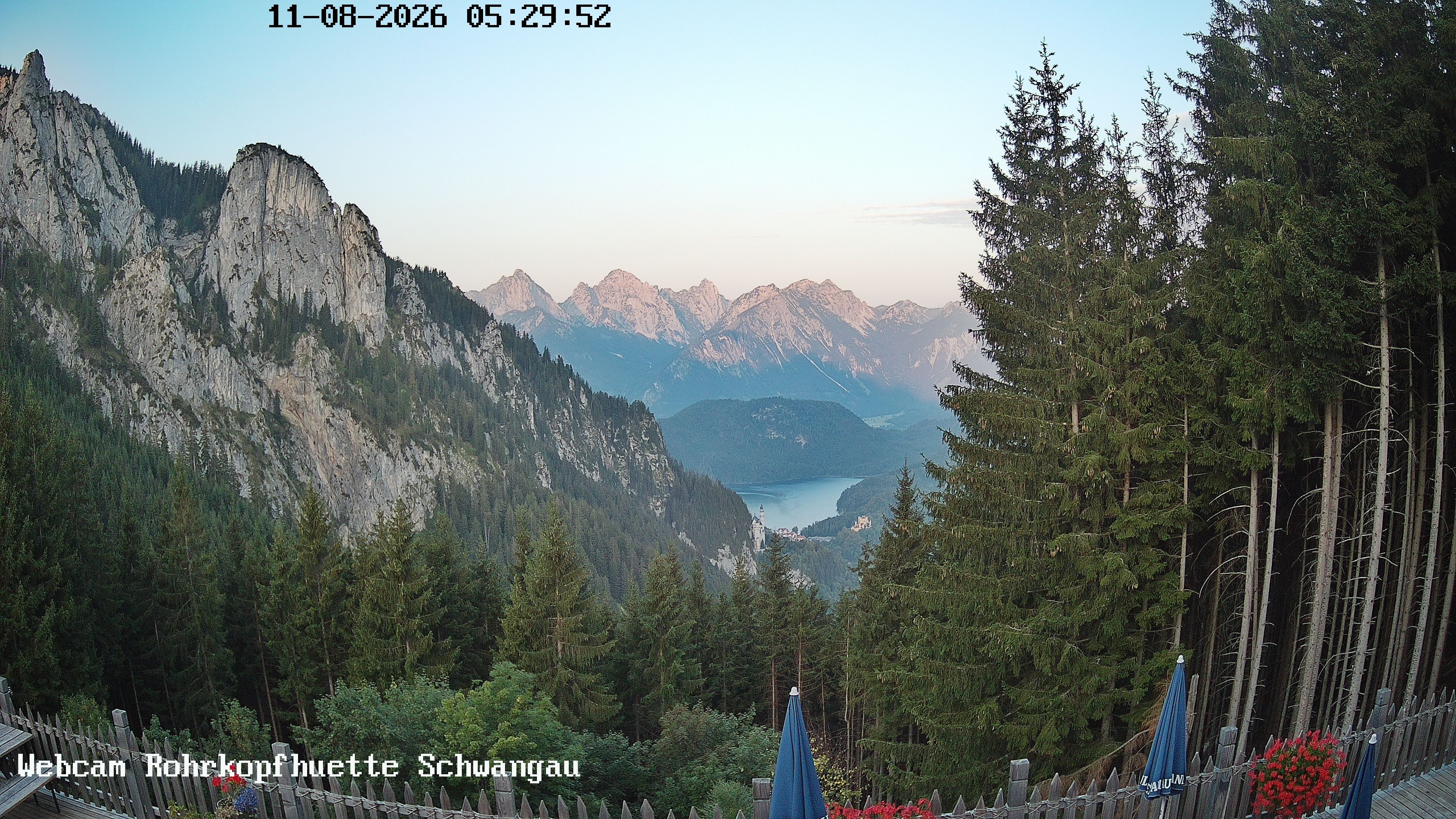 Archiv Foto Webcam Schwangau: Blick von der Rohrkopfhütte ins Tal
