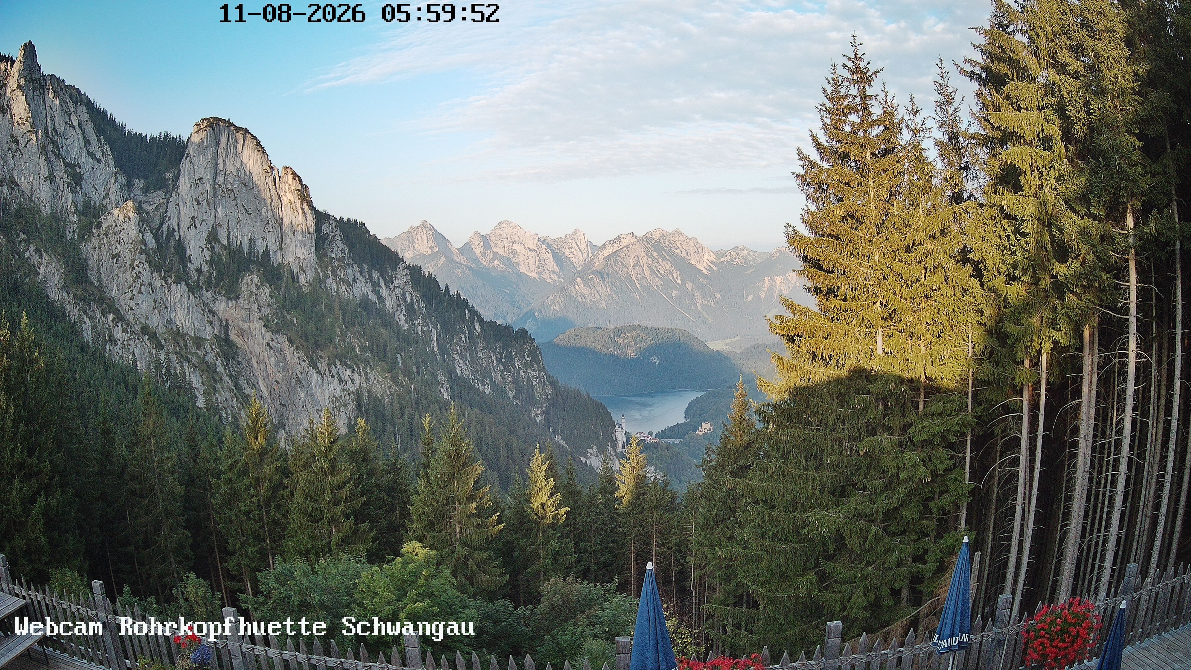 Archiv Foto Webcam Schwangau: Blick von der Rohrkopfhütte ins Tal