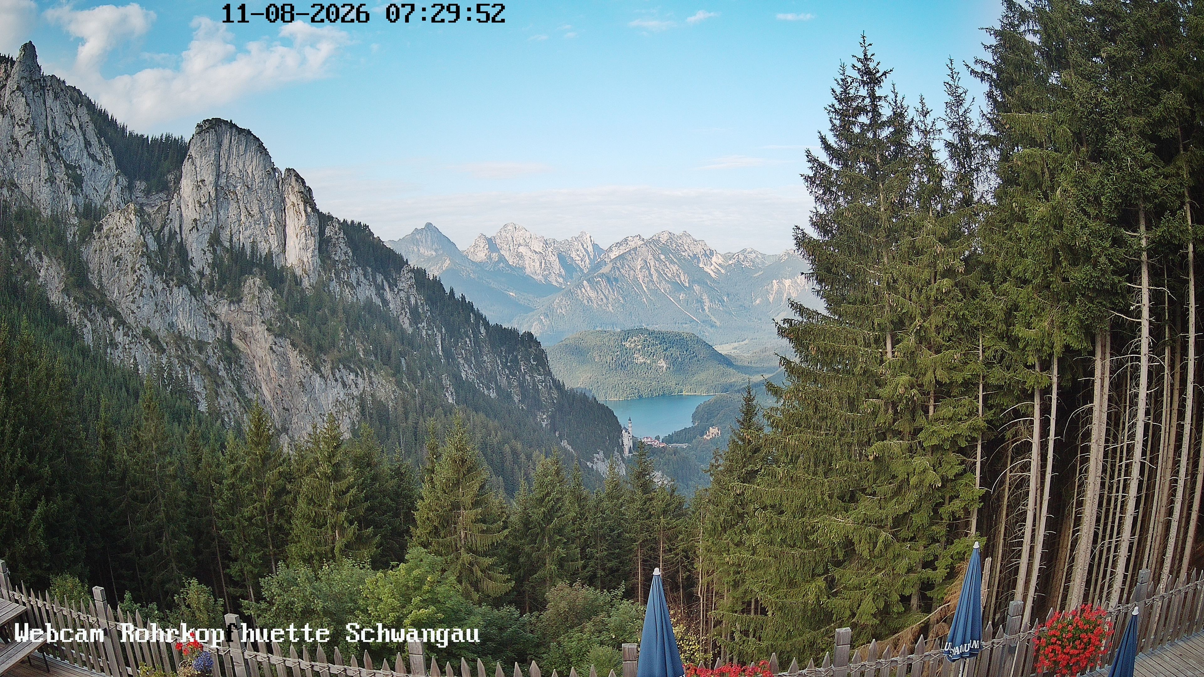 Archiv Foto Webcam Schwangau: Blick von der Rohrkopfhütte ins Tal