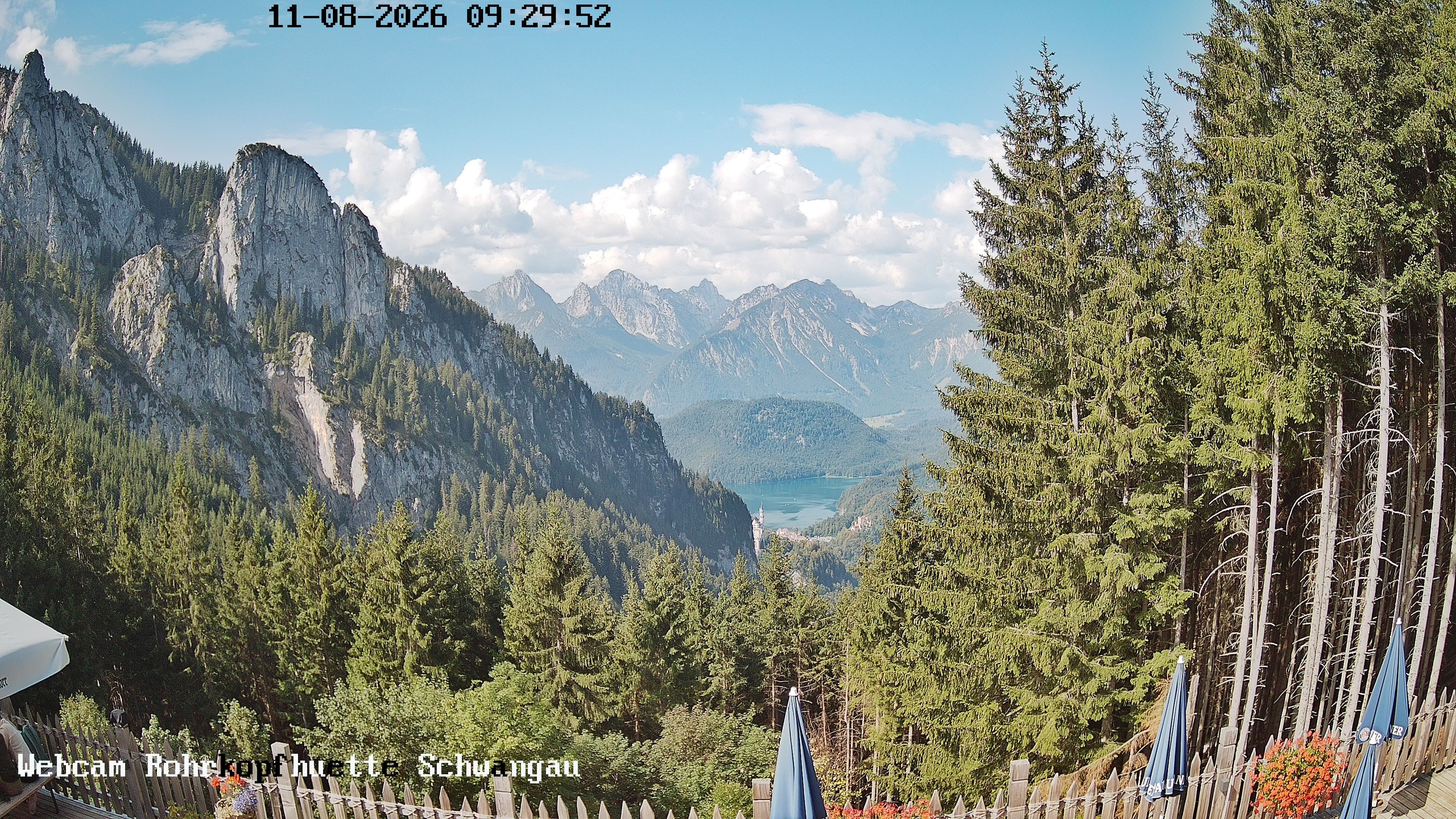 Archiv Foto Webcam Schwangau: Blick von der Rohrkopfhütte ins Tal