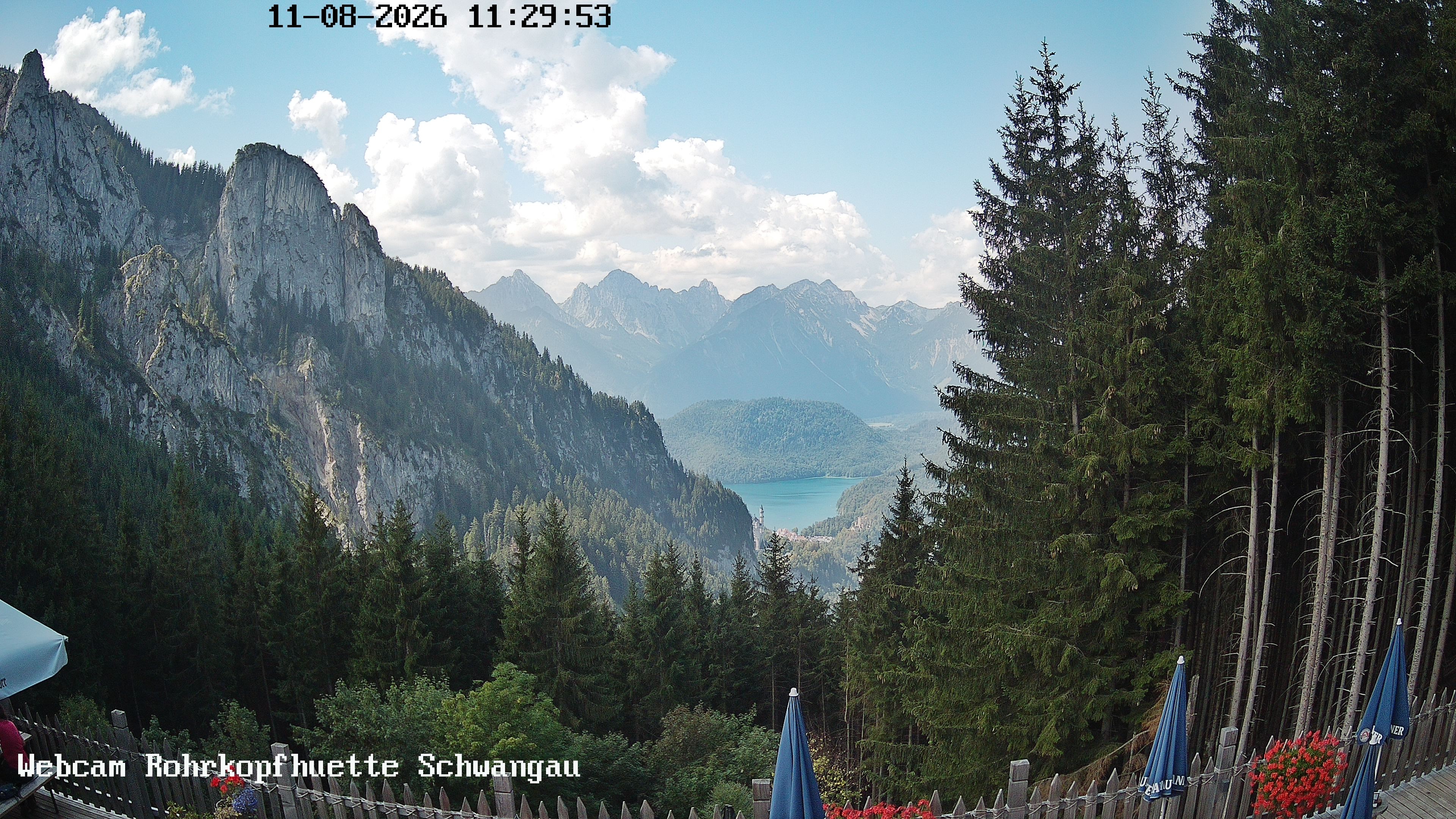 Archiv Foto Webcam Schwangau: Blick von der Rohrkopfhütte ins Tal