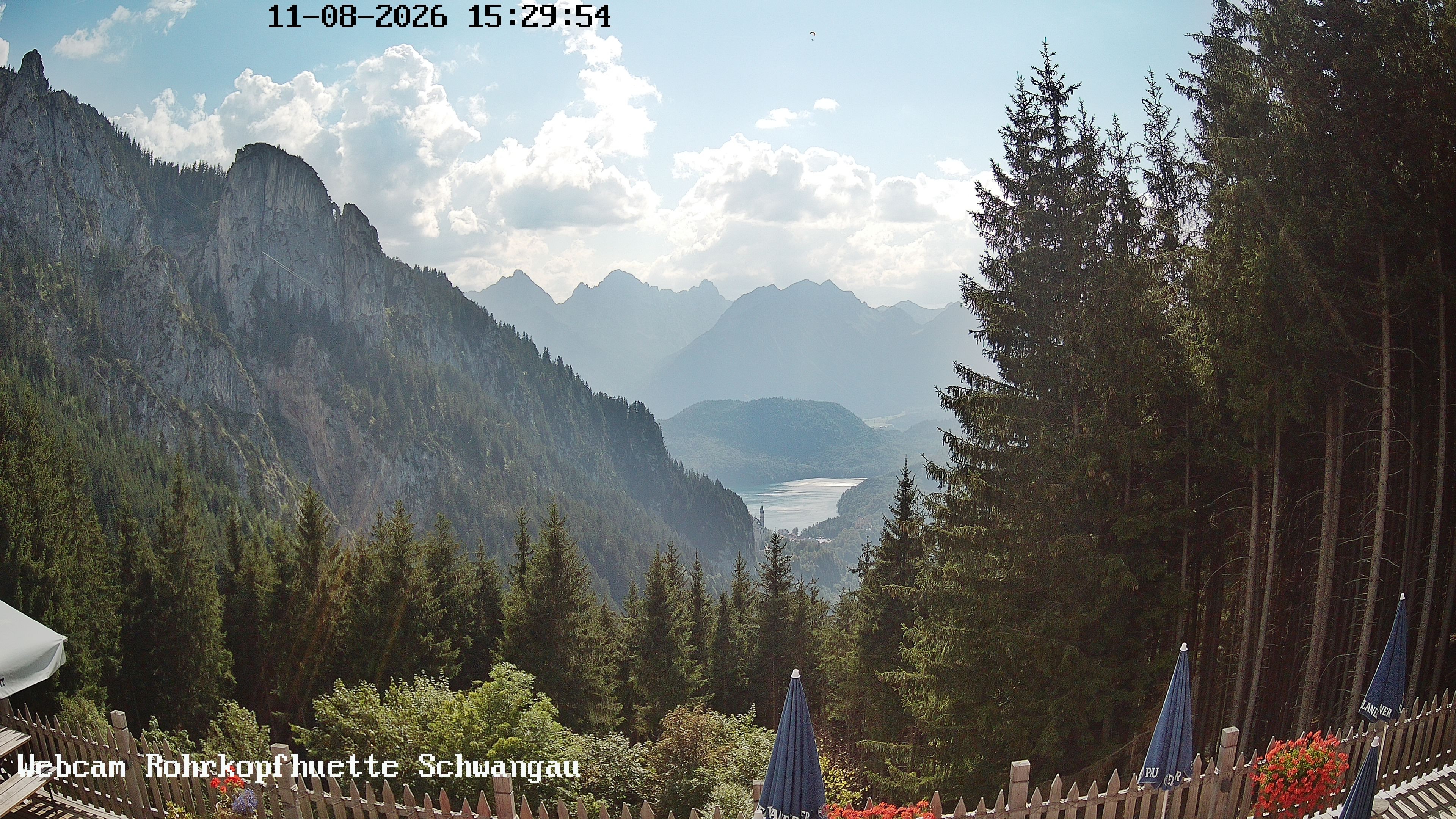 Archiv Foto Webcam Schwangau: Blick von der Rohrkopfhütte ins Tal