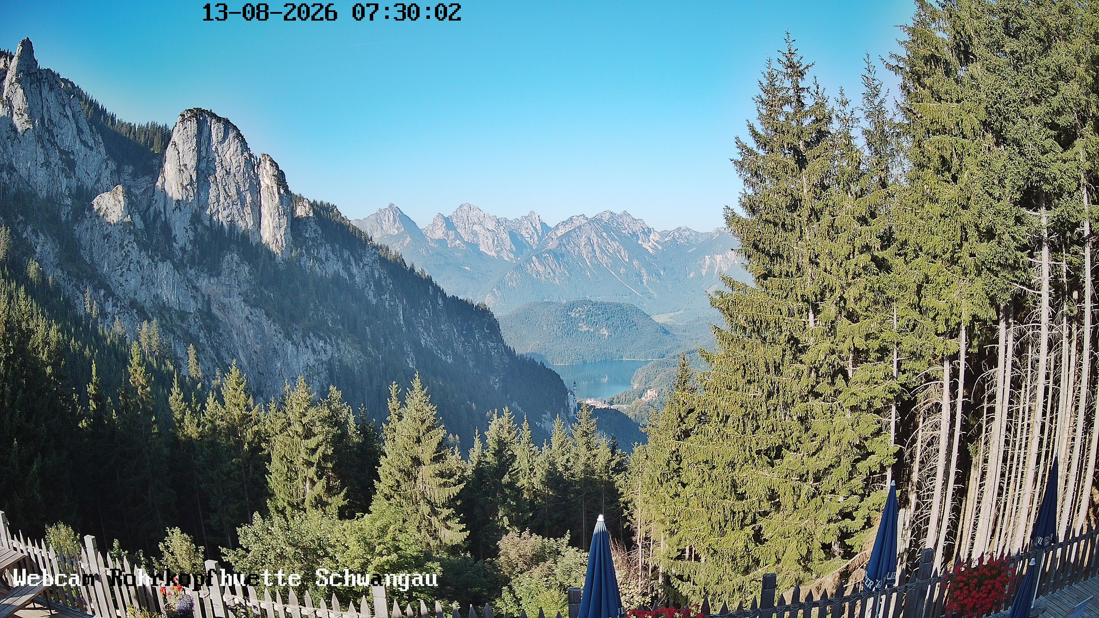 Archiv Foto Webcam Schwangau: Blick von der Rohrkopfhütte ins Tal