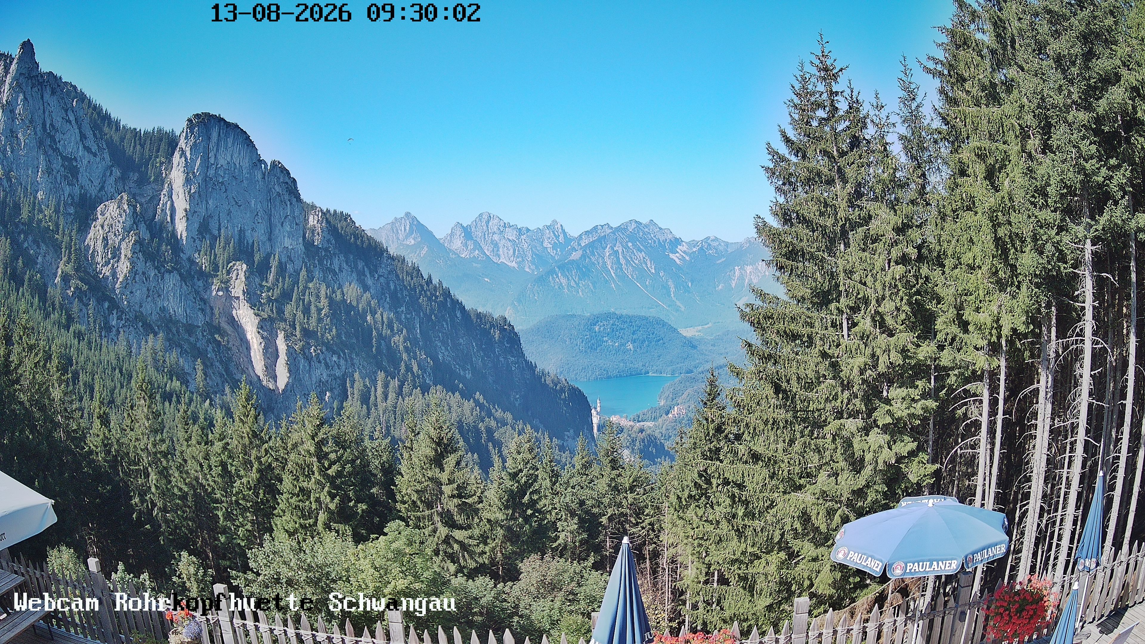 Archiv Foto Webcam Schwangau: Blick von der Rohrkopfhütte ins Tal