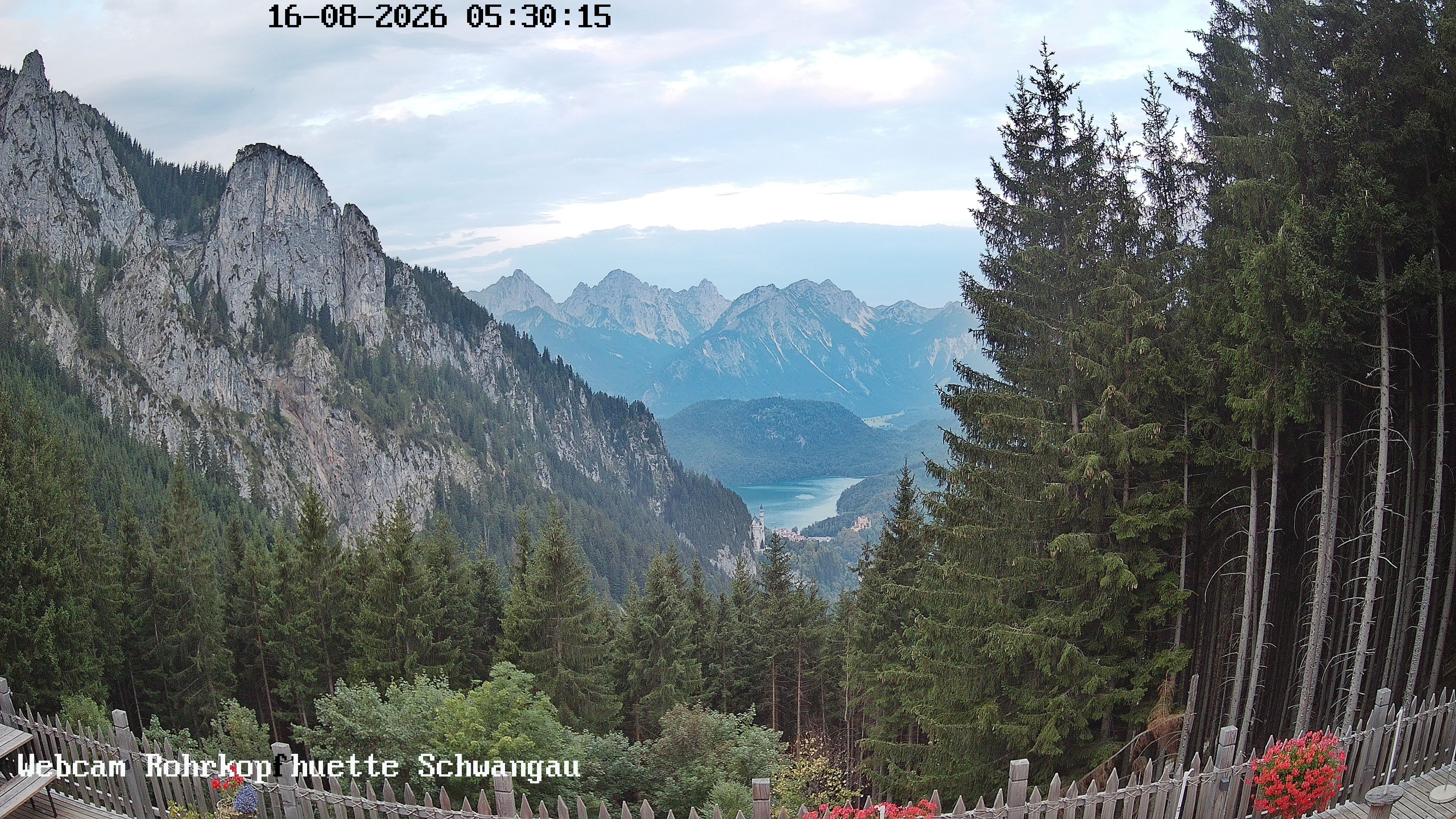 Archiv Foto Webcam Schwangau: Blick von der Rohrkopfhütte ins Tal