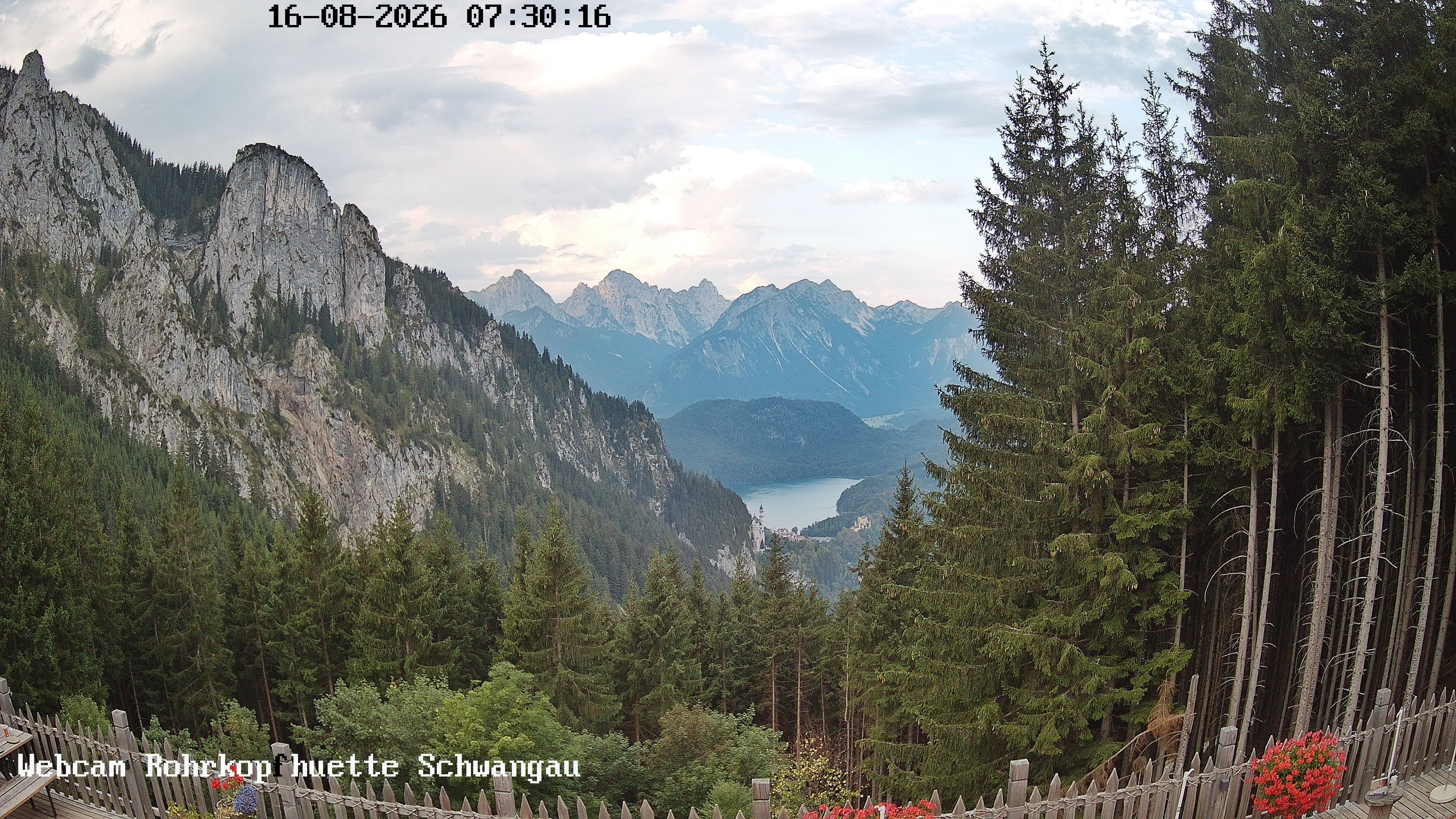 Archiv Foto Webcam Schwangau: Blick von der Rohrkopfhütte ins Tal