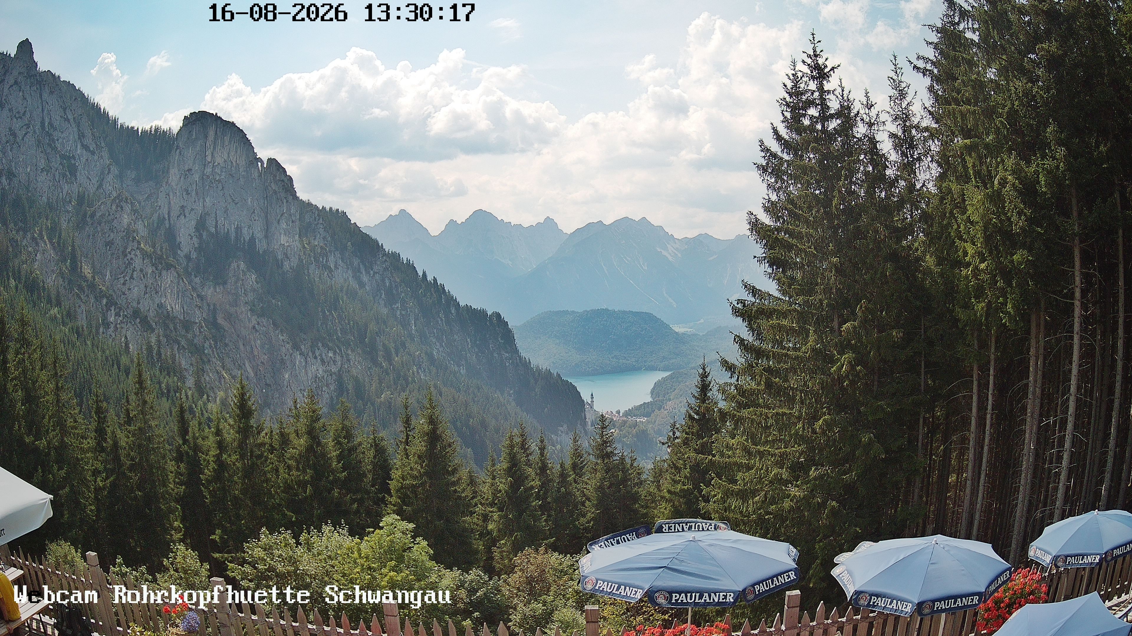 Archiv Foto Webcam Schwangau: Blick von der Rohrkopfhütte ins Tal