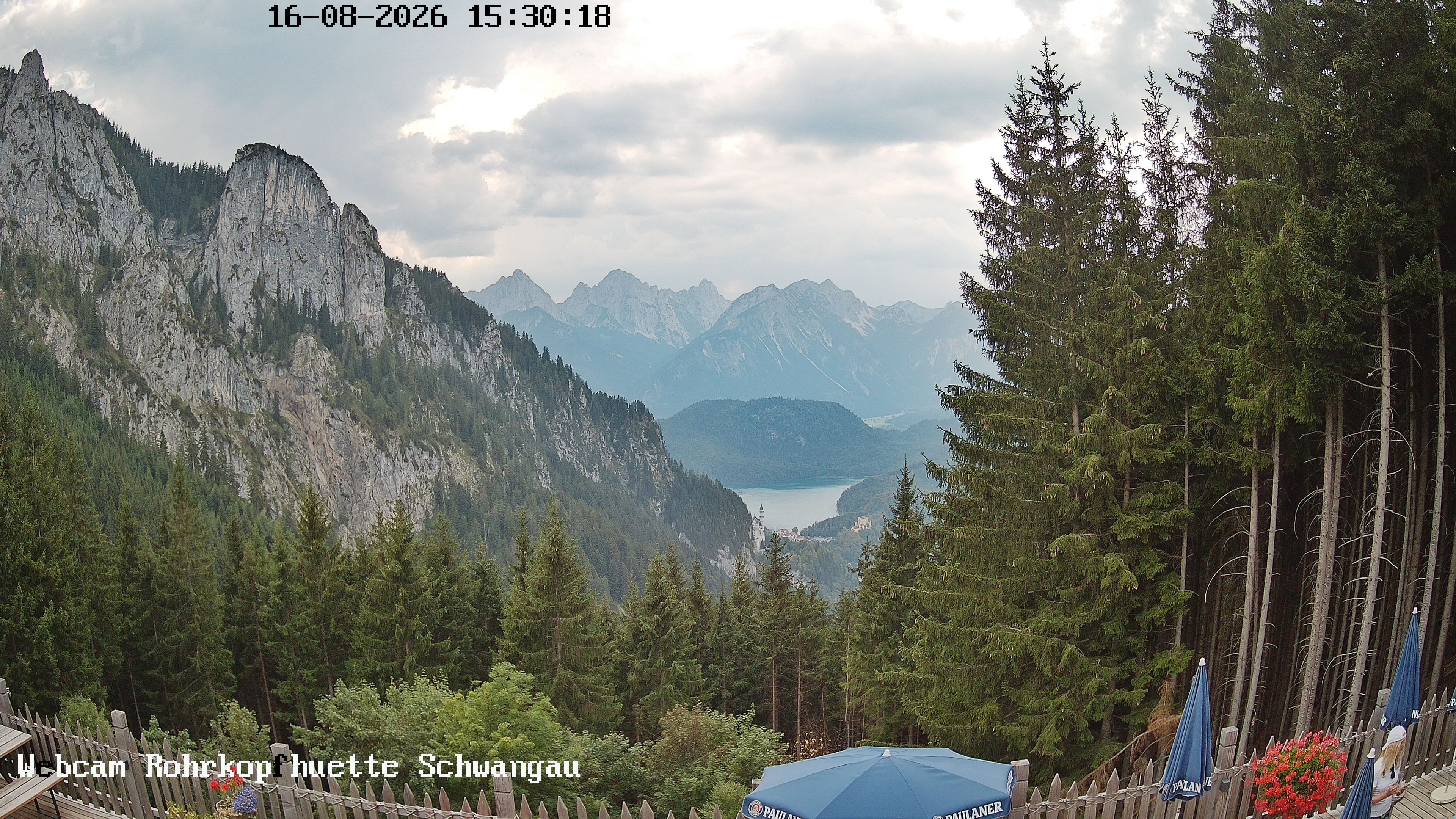 Archiv Foto Webcam Schwangau: Blick von der Rohrkopfhütte ins Tal
