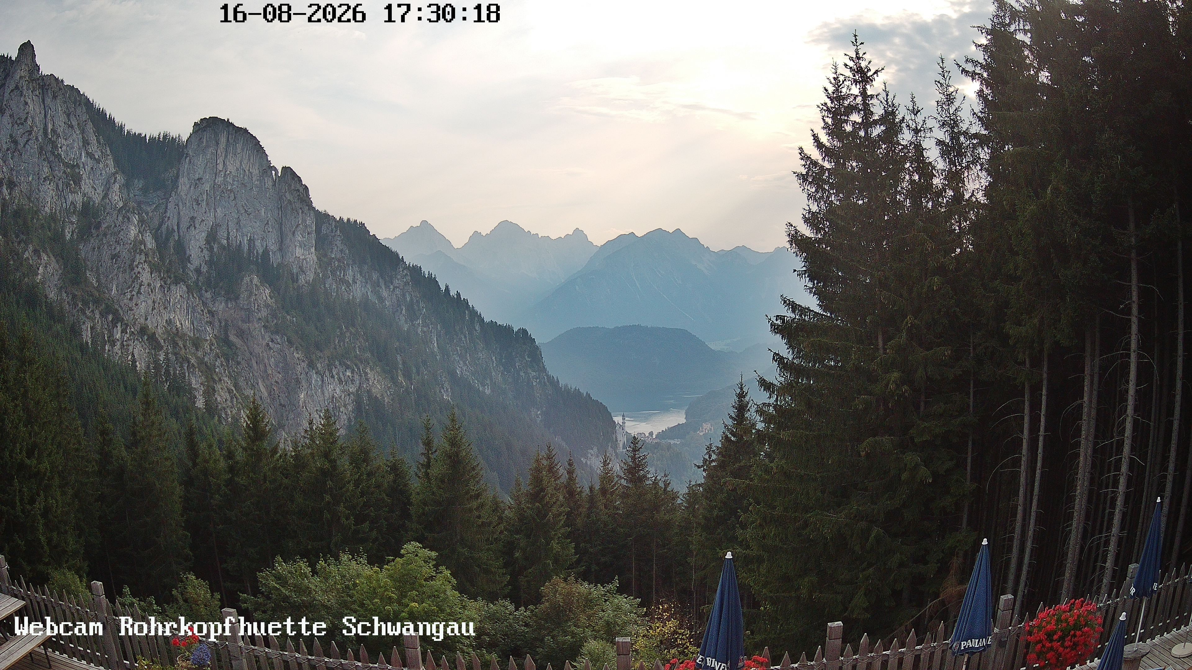 Archiv Foto Webcam Schwangau: Blick von der Rohrkopfhütte ins Tal