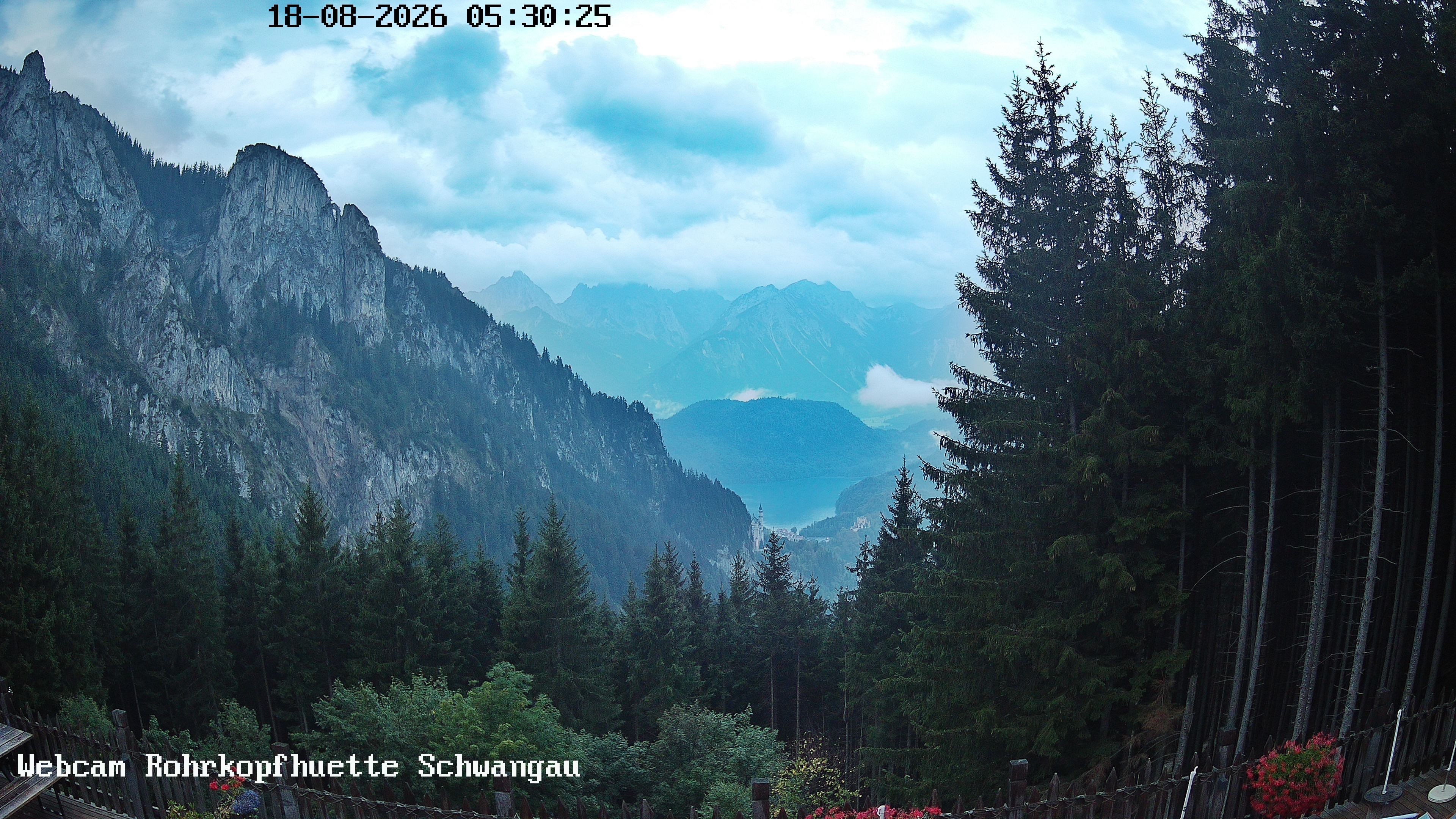 Archiv Foto Webcam Schwangau: Blick von der Rohrkopfhütte ins Tal