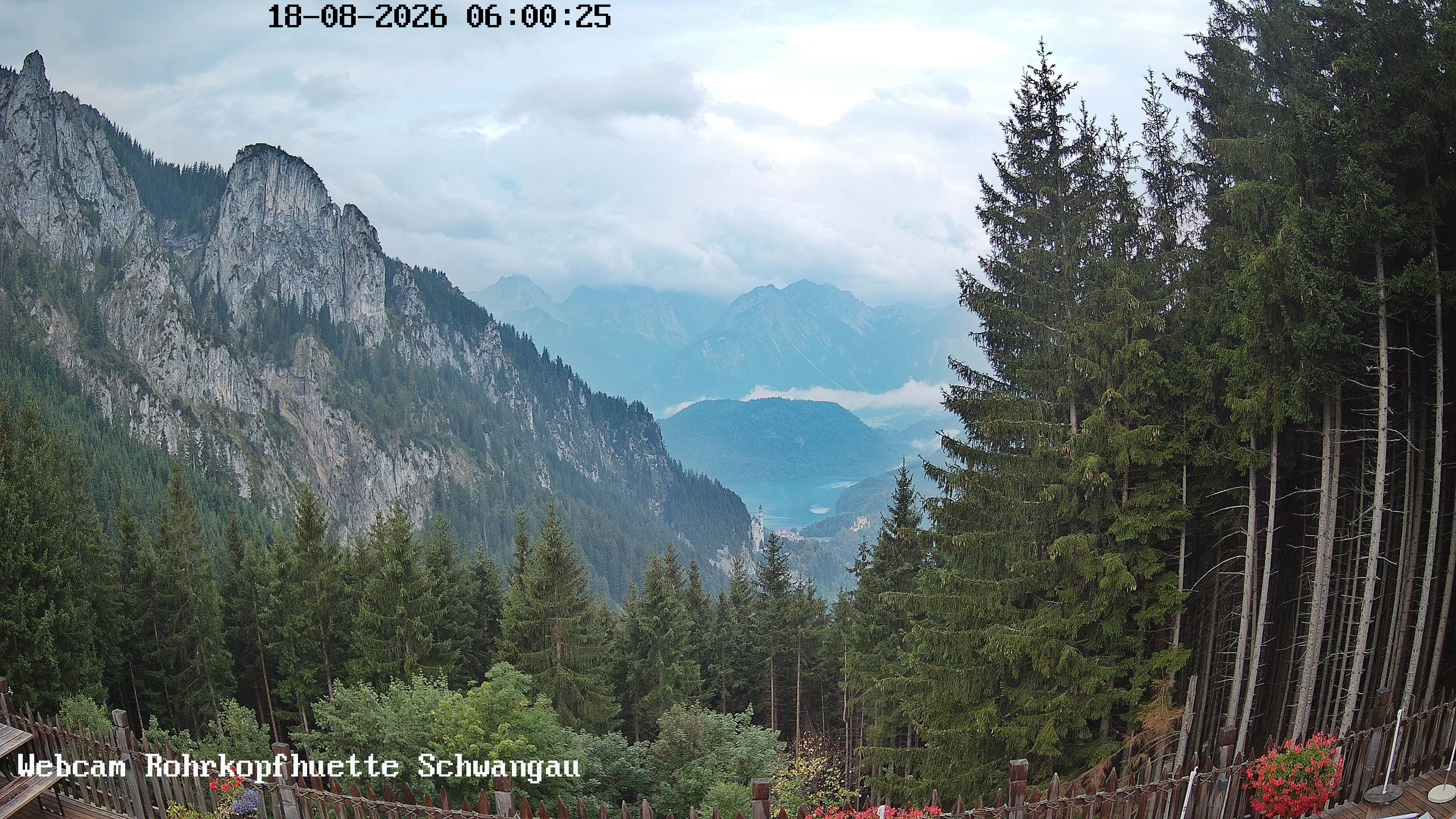 Archiv Foto Webcam Schwangau: Blick von der Rohrkopfhütte ins Tal