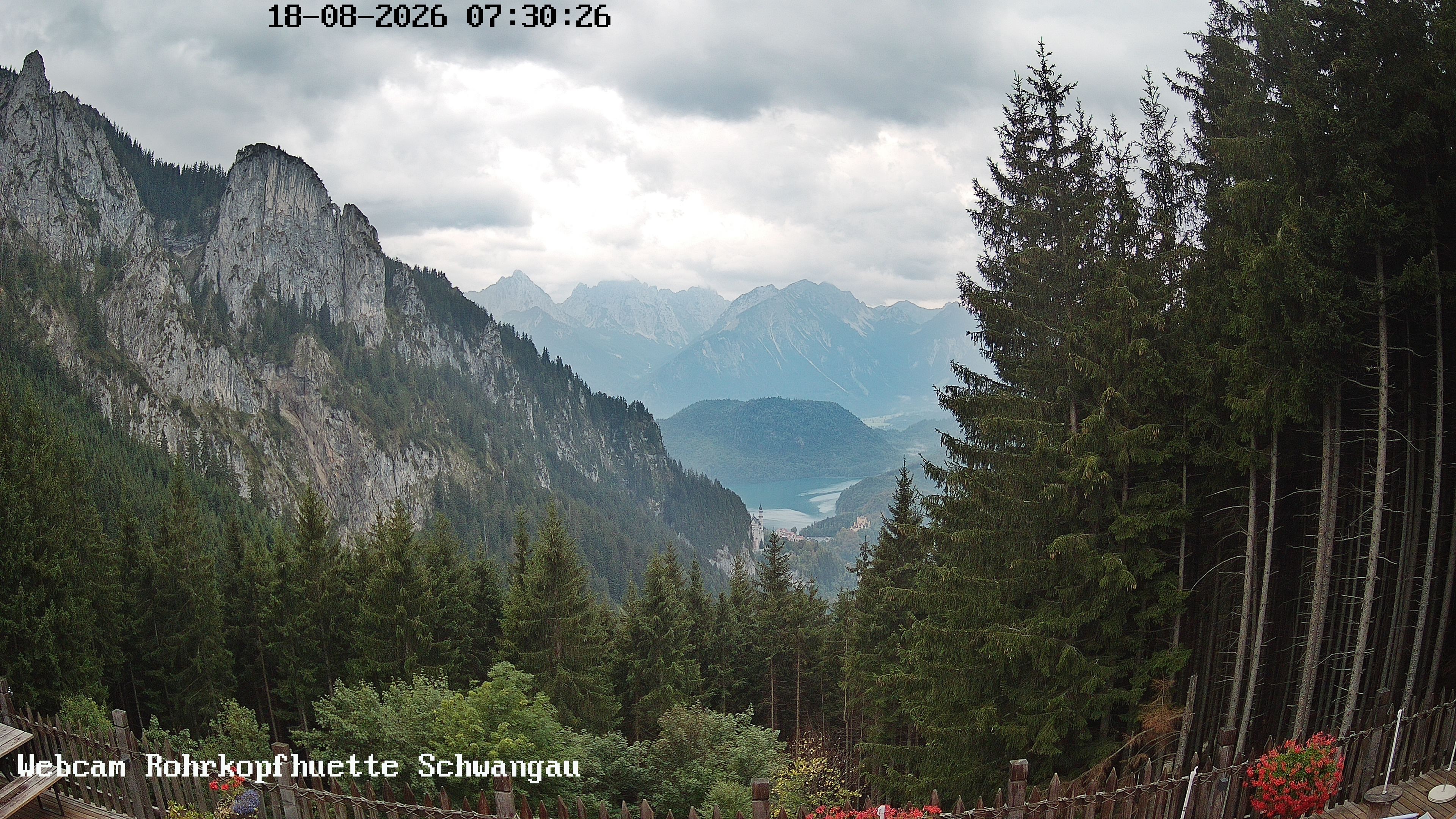Archiv Foto Webcam Schwangau: Blick von der Rohrkopfhütte ins Tal