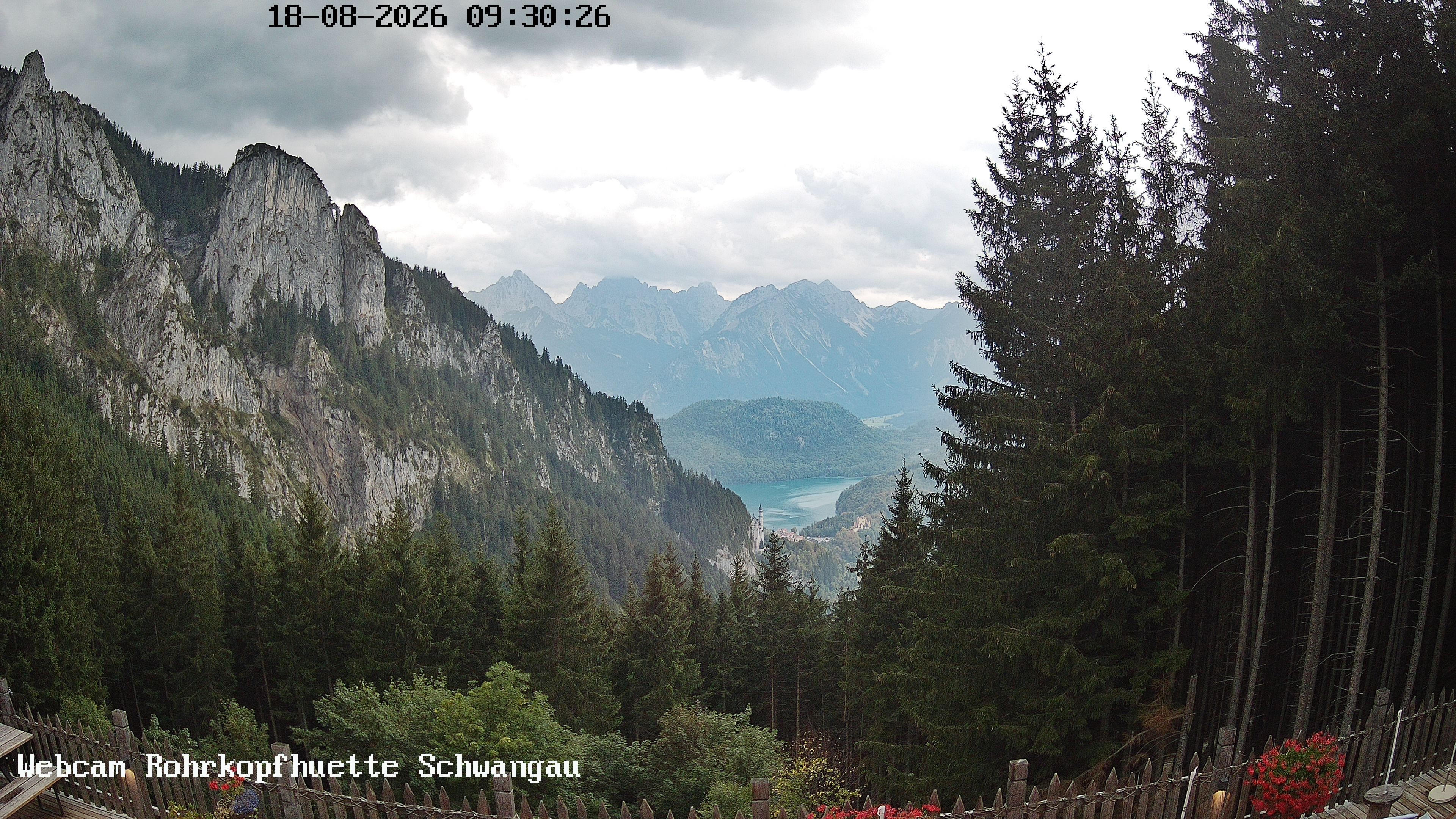 Archiv Foto Webcam Schwangau: Blick von der Rohrkopfhütte ins Tal