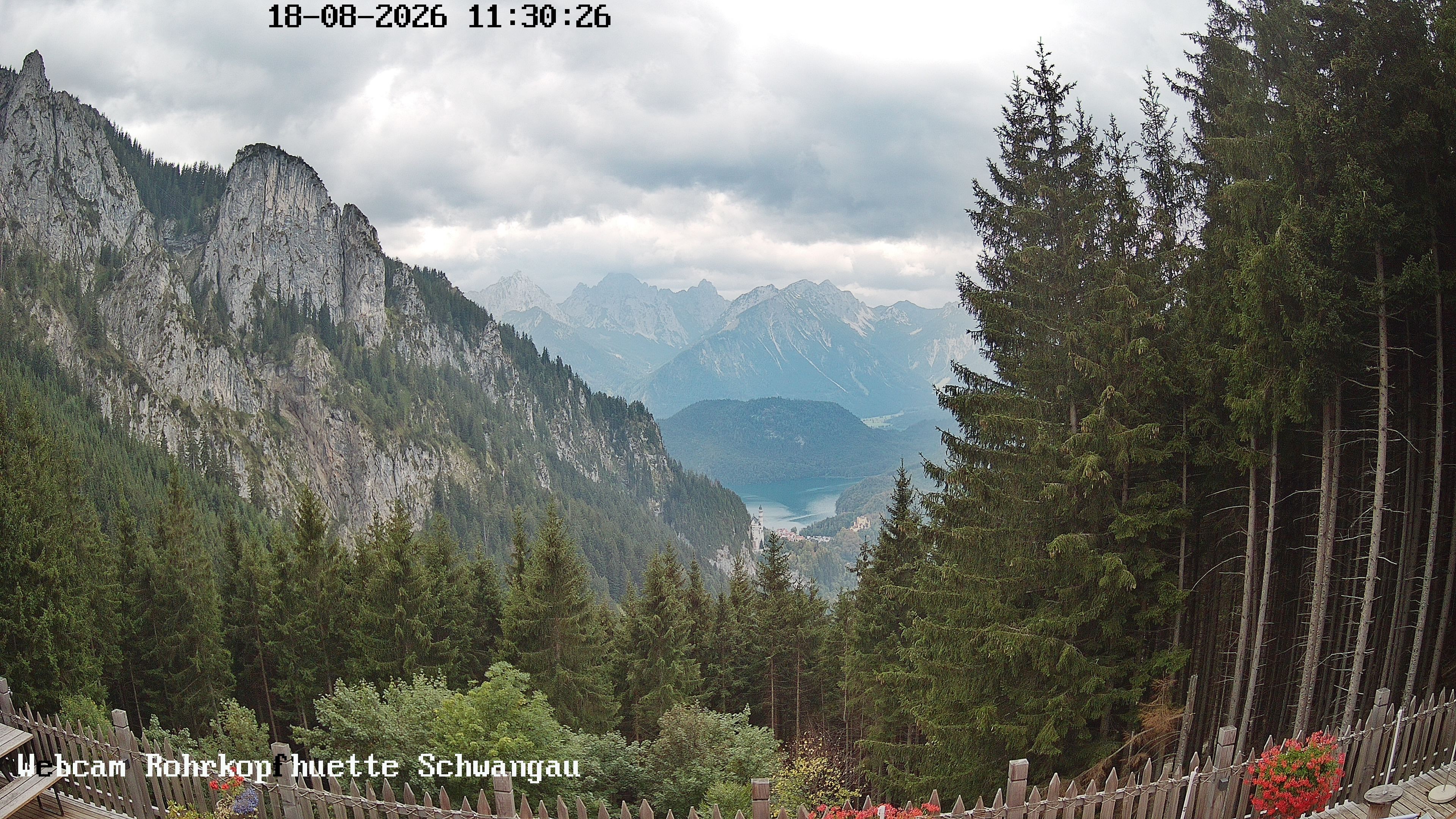 Archiv Foto Webcam Schwangau: Blick von der Rohrkopfhütte ins Tal