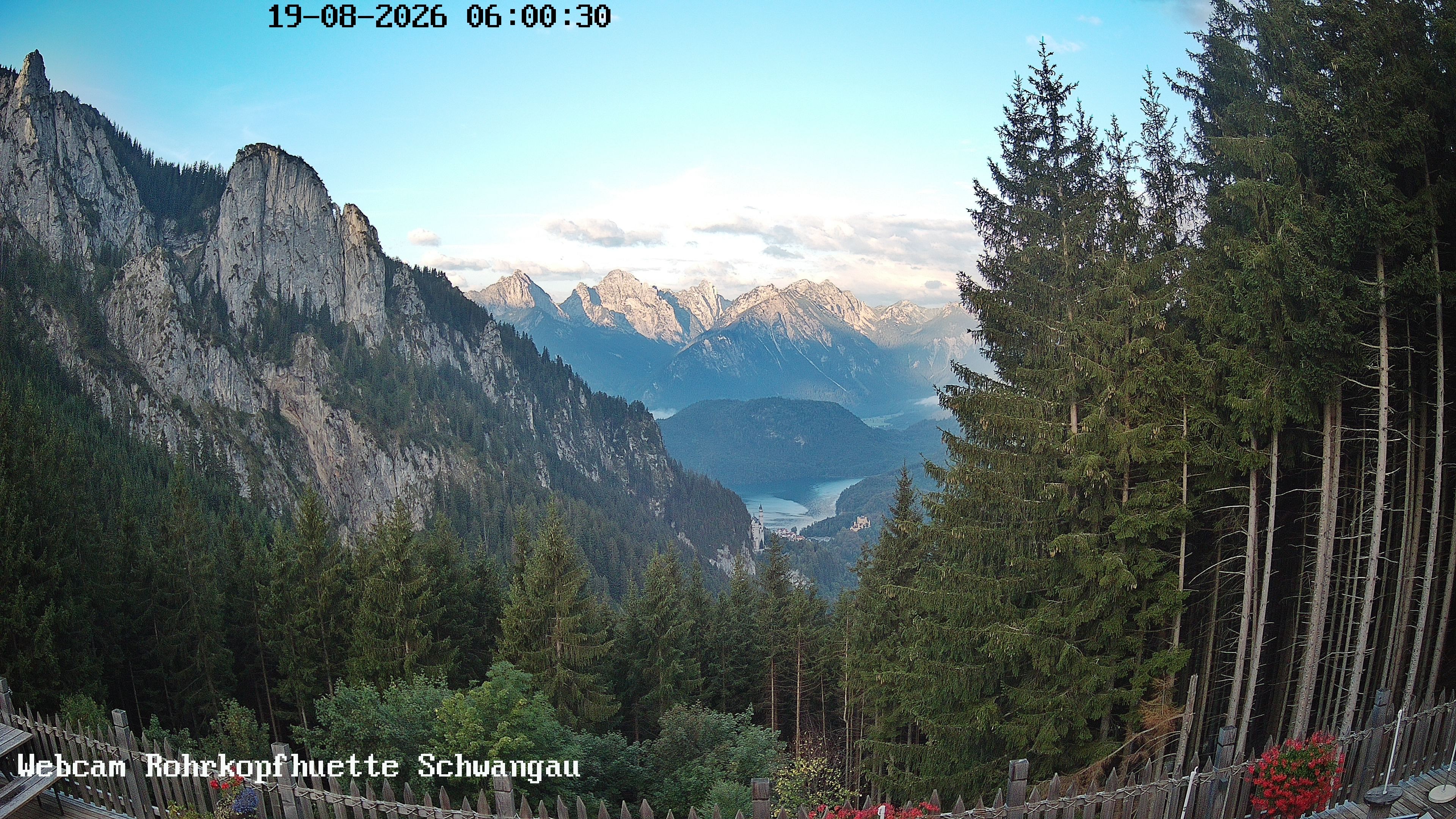 Archiv Foto Webcam Schwangau: Blick von der Rohrkopfhütte ins Tal