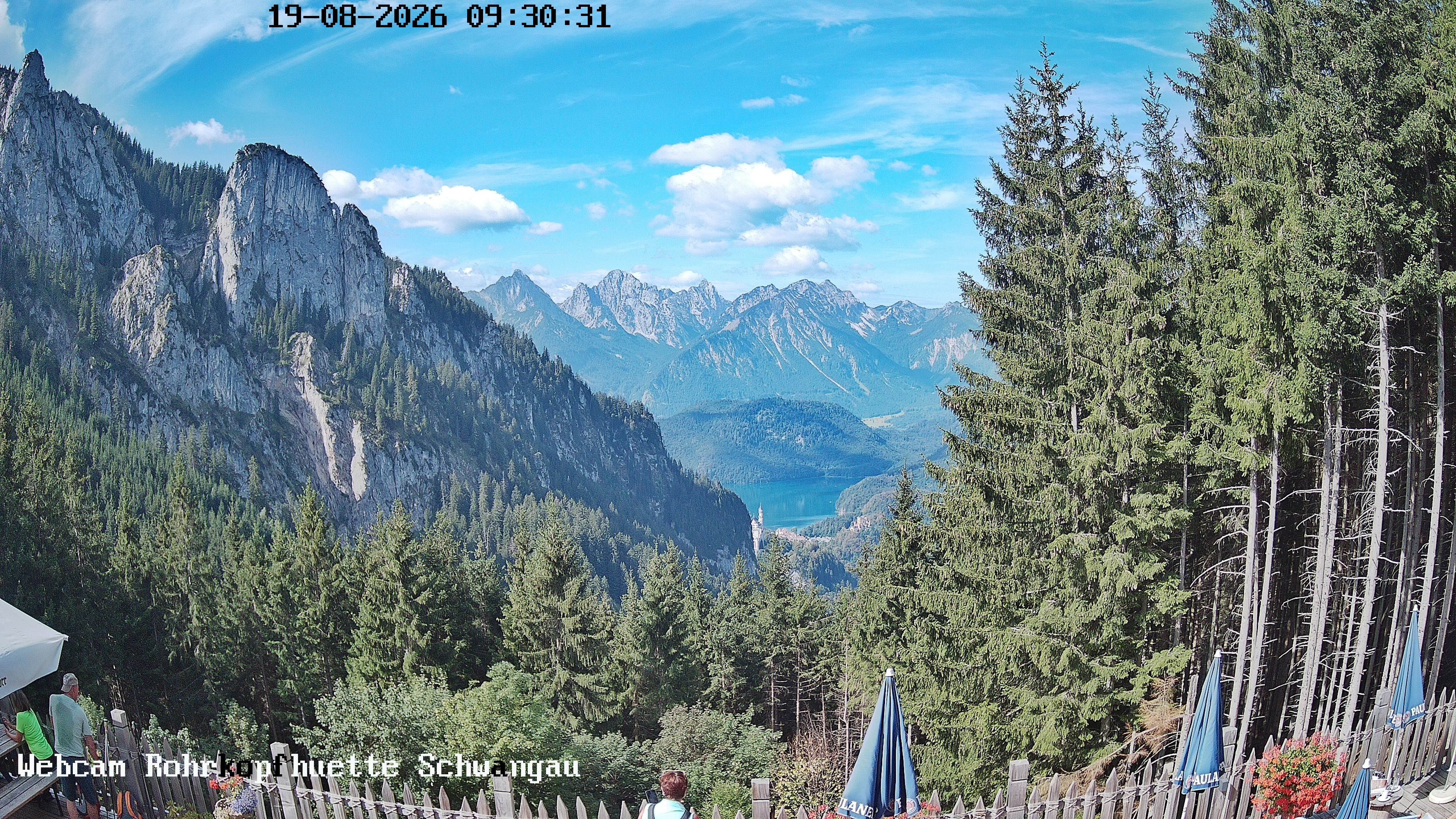 Archiv Foto Webcam Schwangau: Blick von der Rohrkopfhütte ins Tal